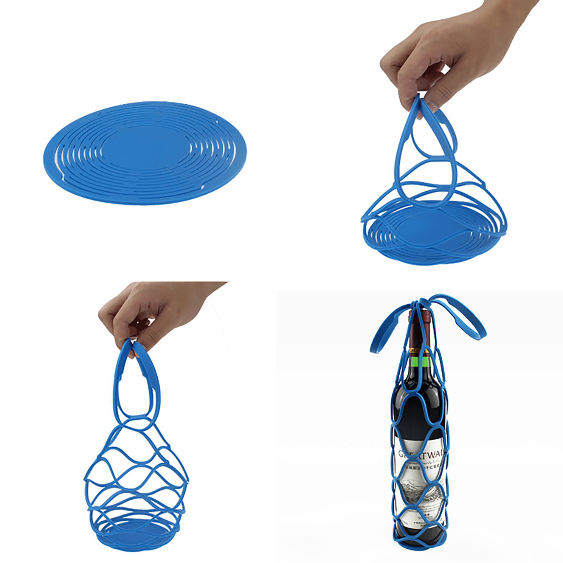 Silicone Wine Bottle Mesh Bag Basket 2