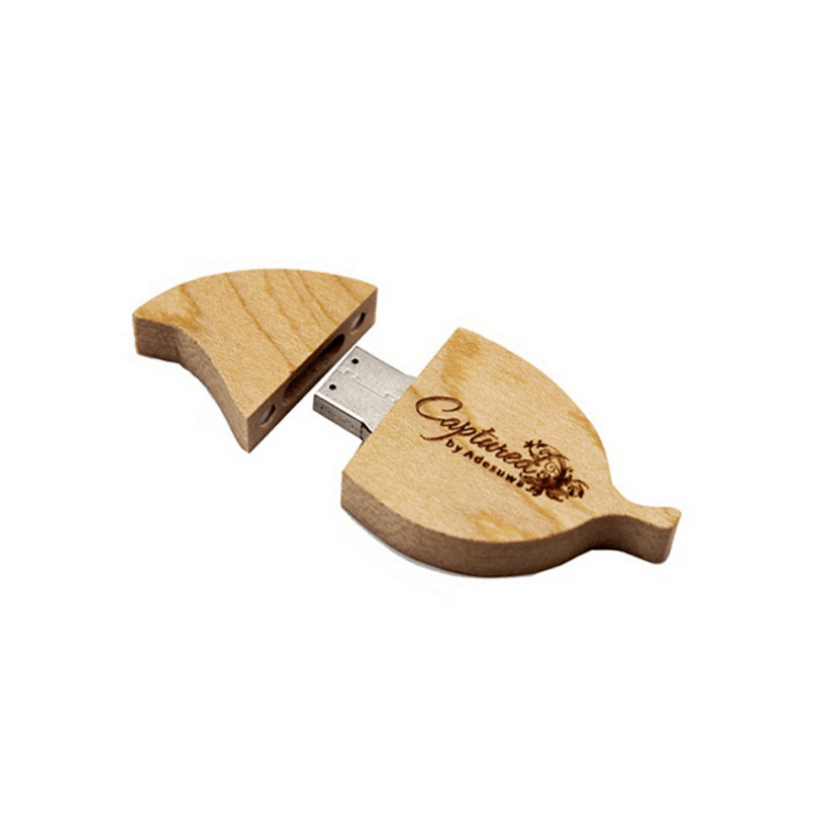 Eco-friendly wooden leaf-shaped flash drive 4