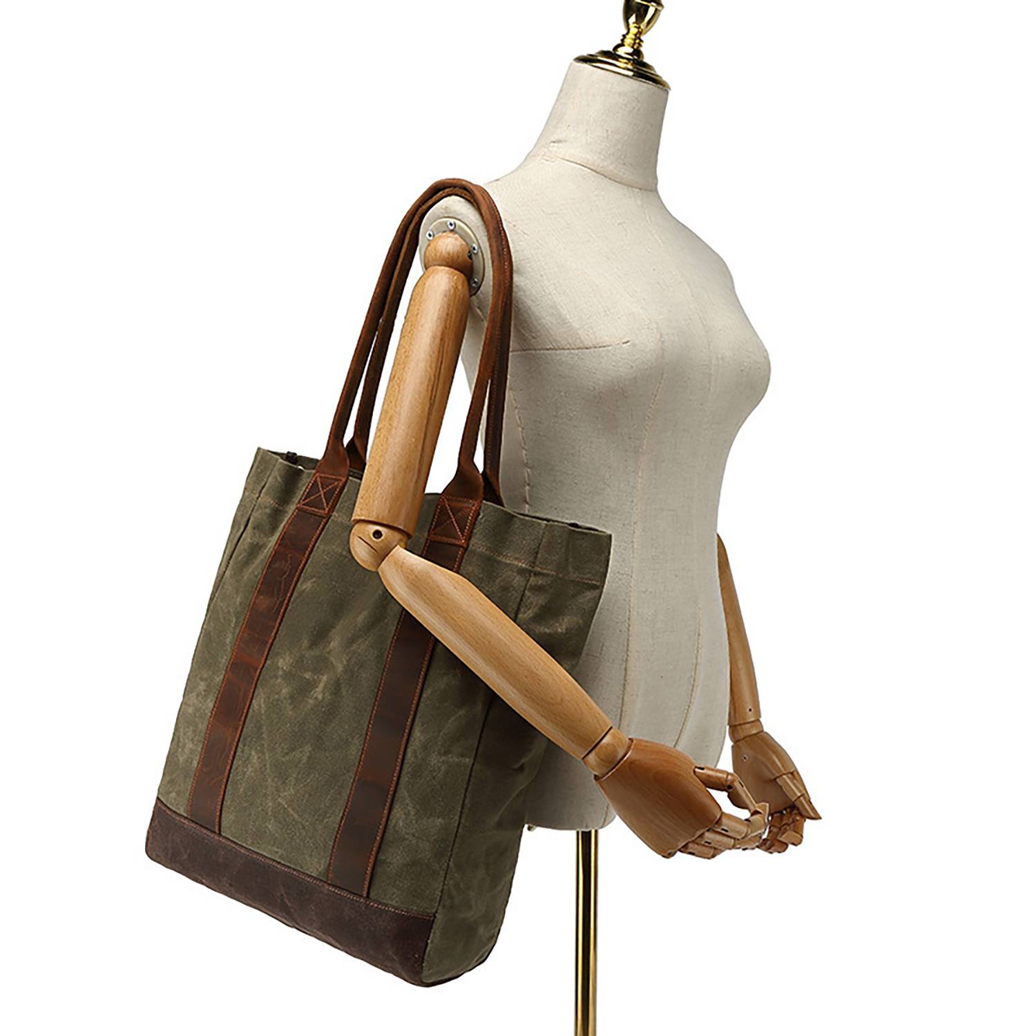 Wax canvas women's handbag 5