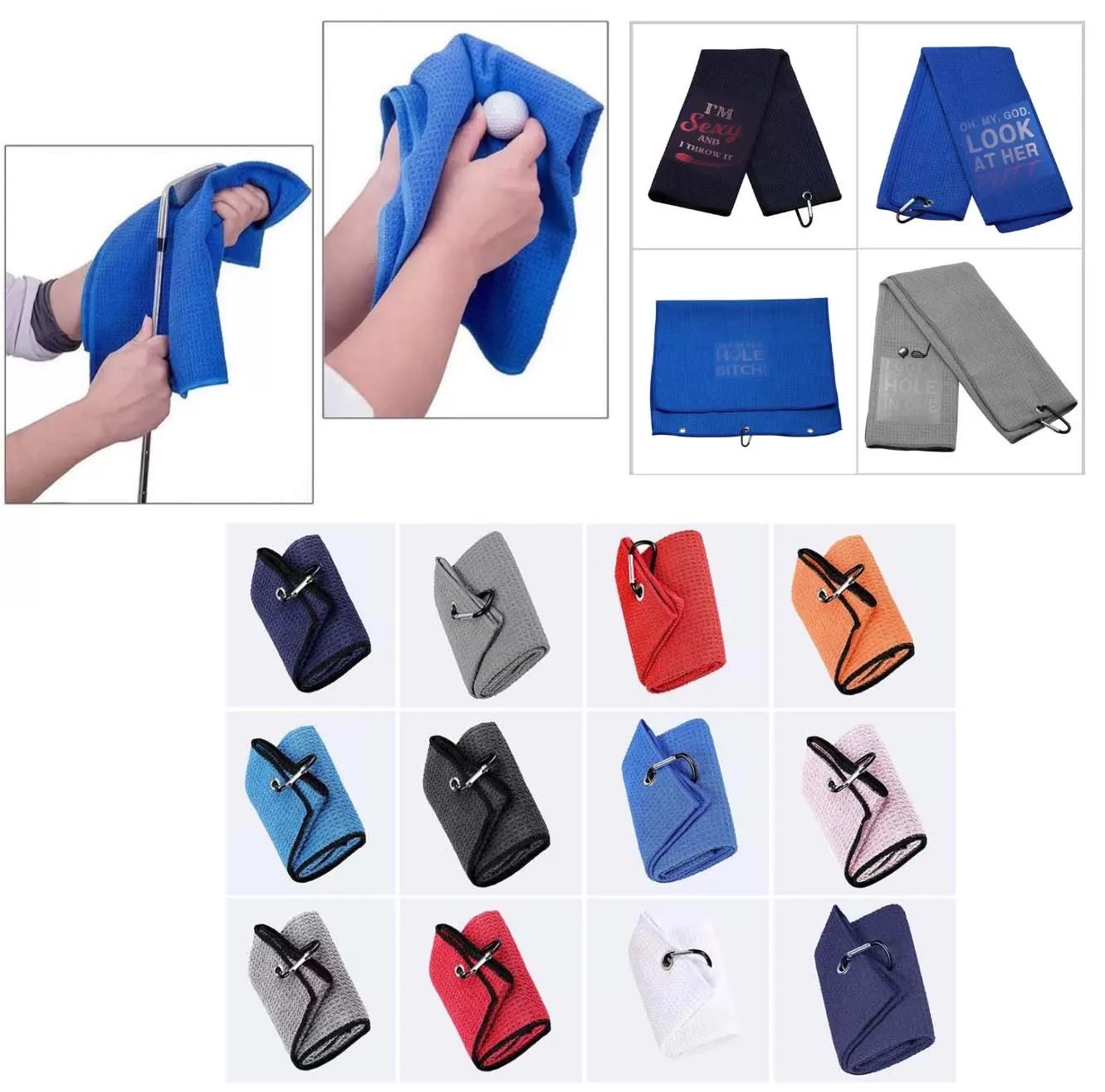 Microfiber Waffle Pattern Golf Towels 3