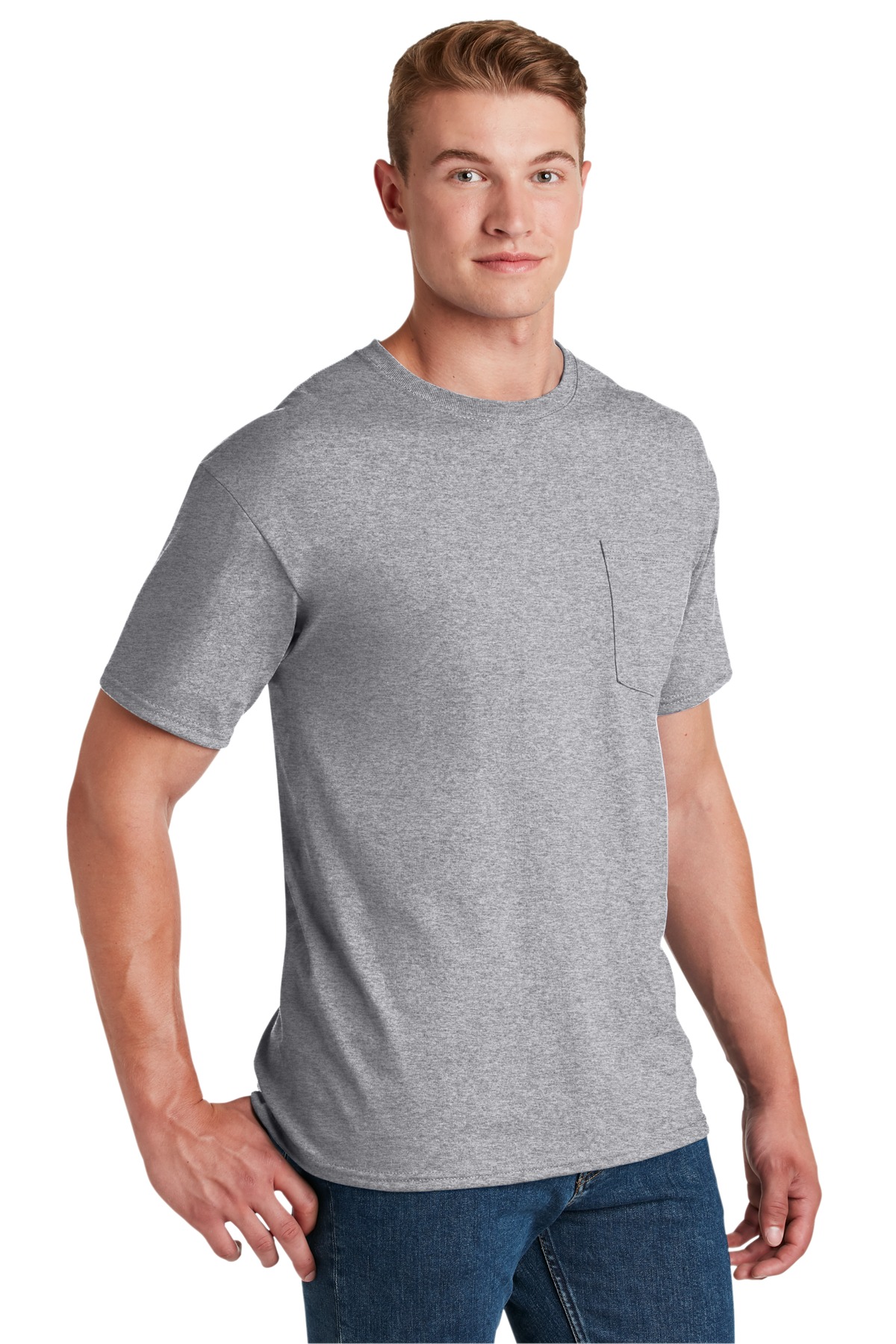 Jerzees - Dri-Power 50/50 Cotton/Poly Pocket T-Shirt. 29MP 28