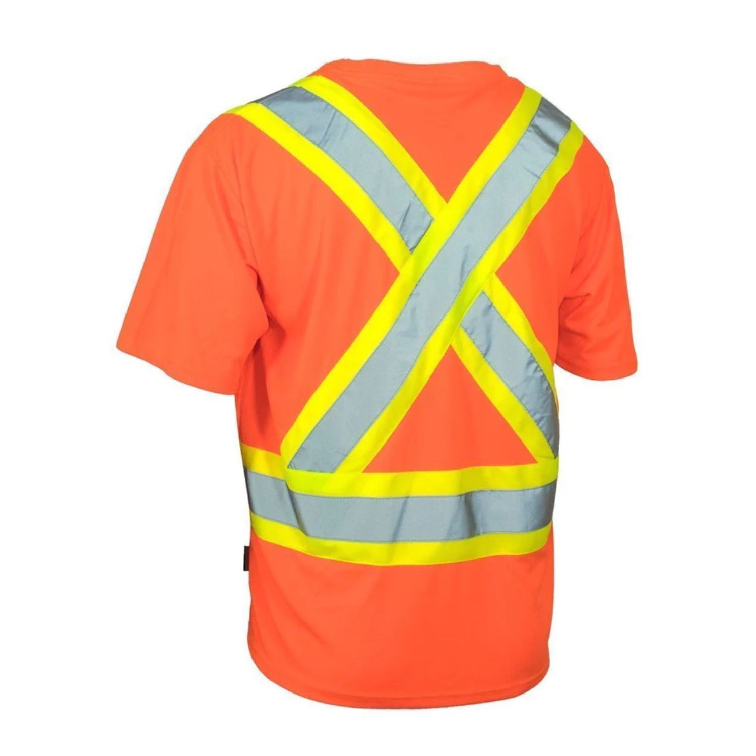 Recycled Class 2 Reflective Cross Back Safety Tee Shirt With Chest Pocket 4
