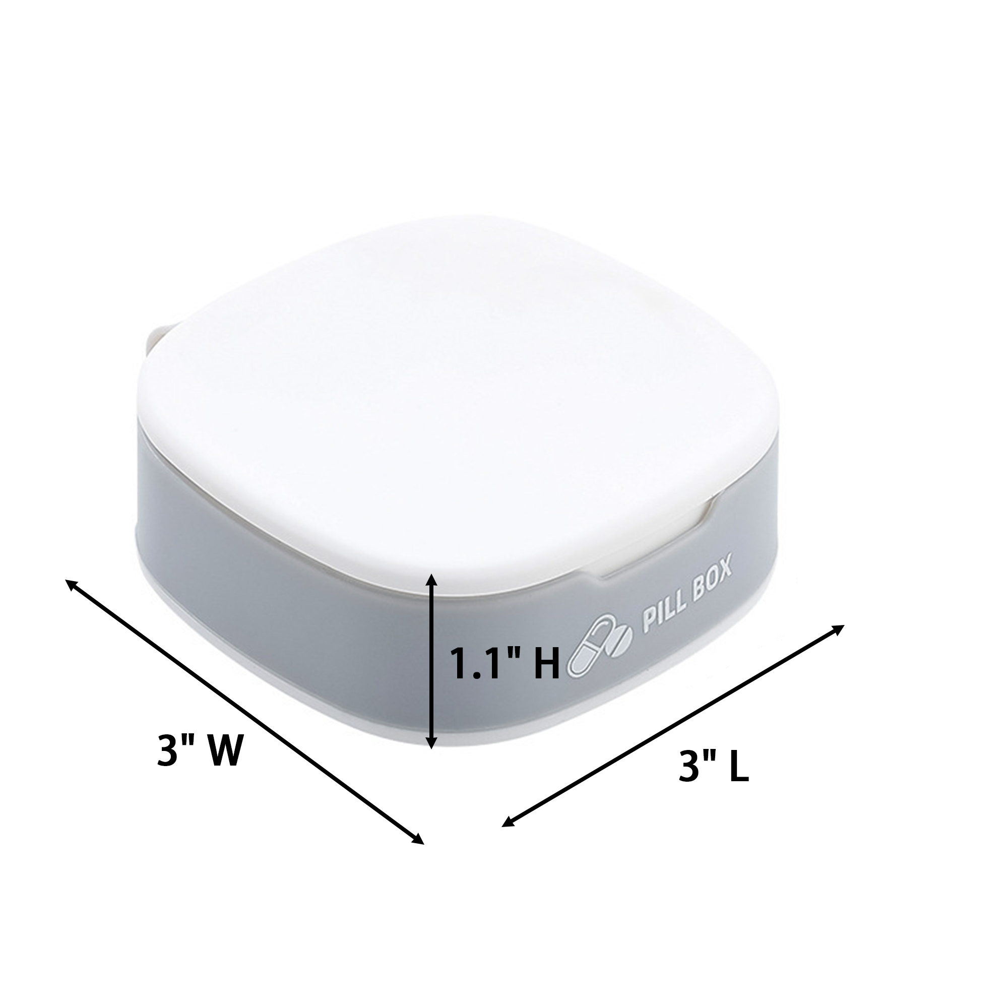 BPA Free Four Slot Travel Case 3" x 3" x 1.1" 2