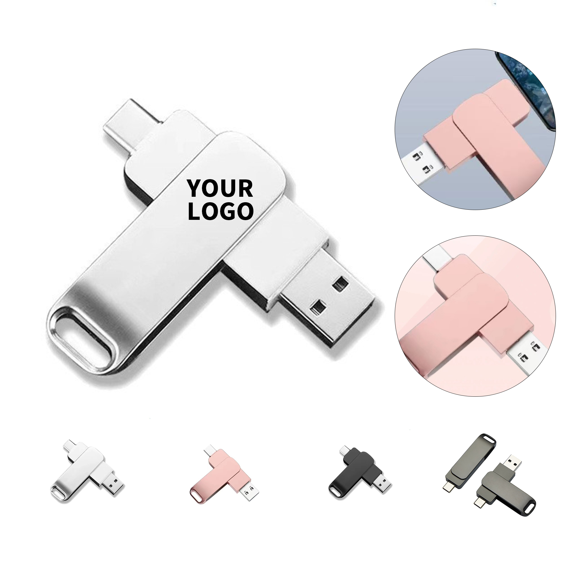 High Speed USB 3.0 Metal Swivel Flash Drive 16GB 4