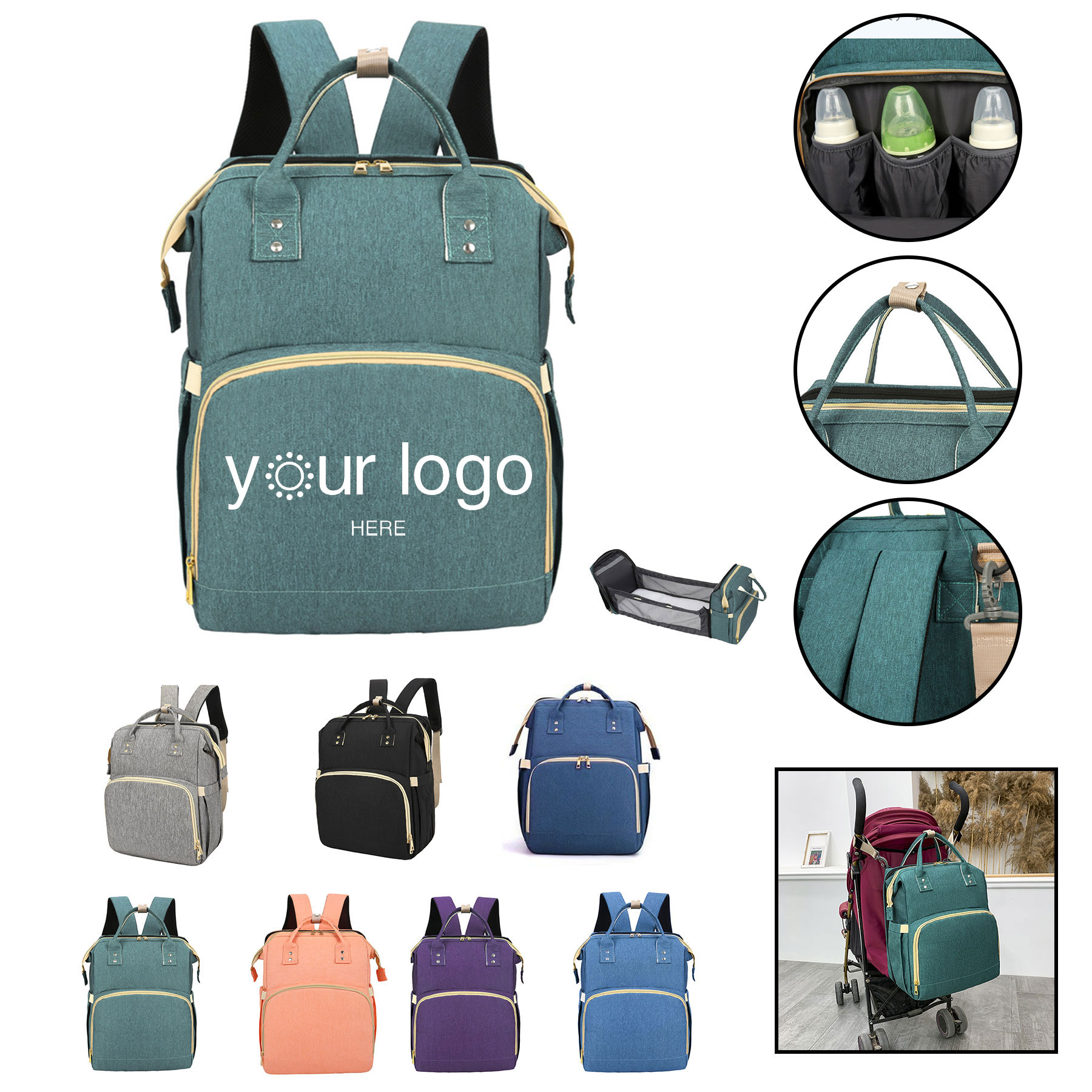 Multifunction Mommy Diaper Backpack With Changing Station 2