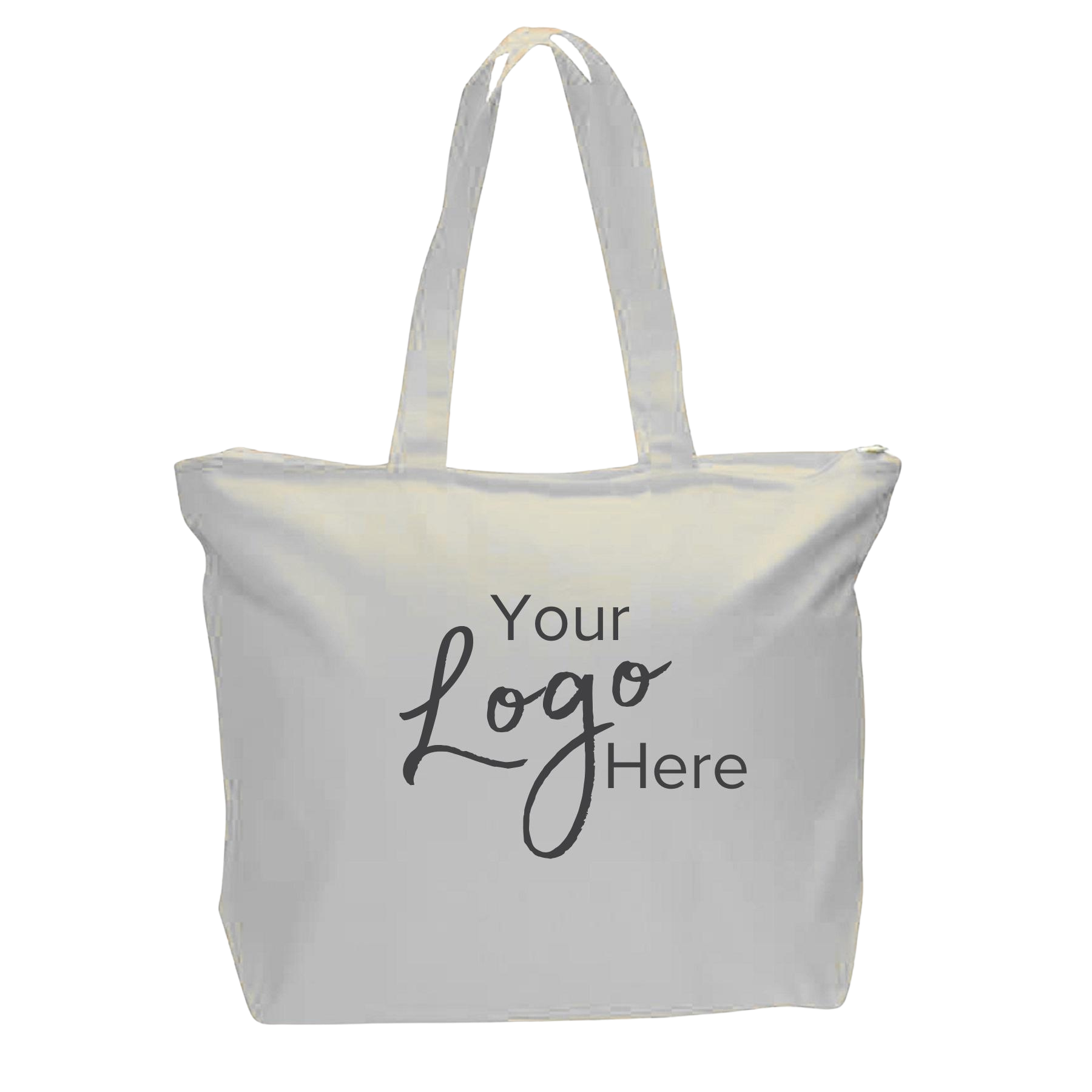 Canvas Zipper Tote Bag 20" W x 15" H with 5" Gusset, custom tote bag with logo imprint 17