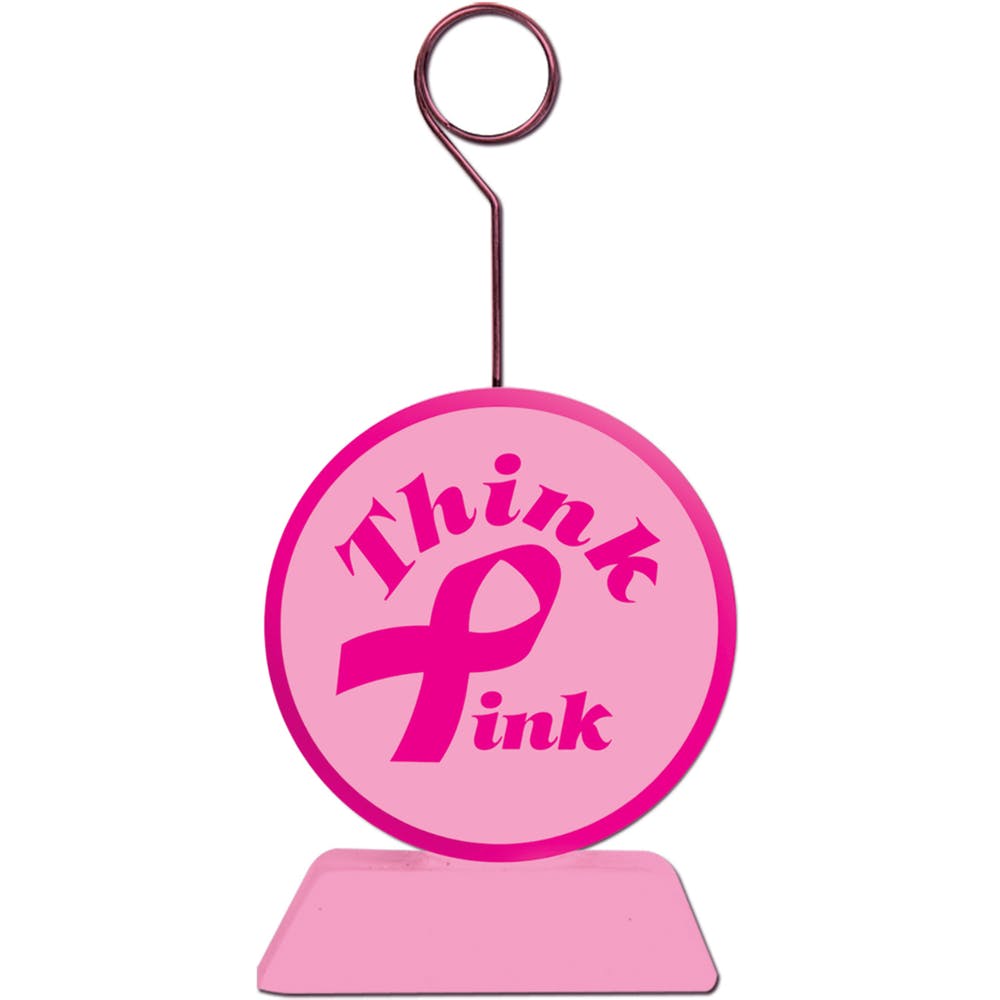 Breast Cancer Awareness Pink Ribbon Photo/Balloon Holders - 6oz 2