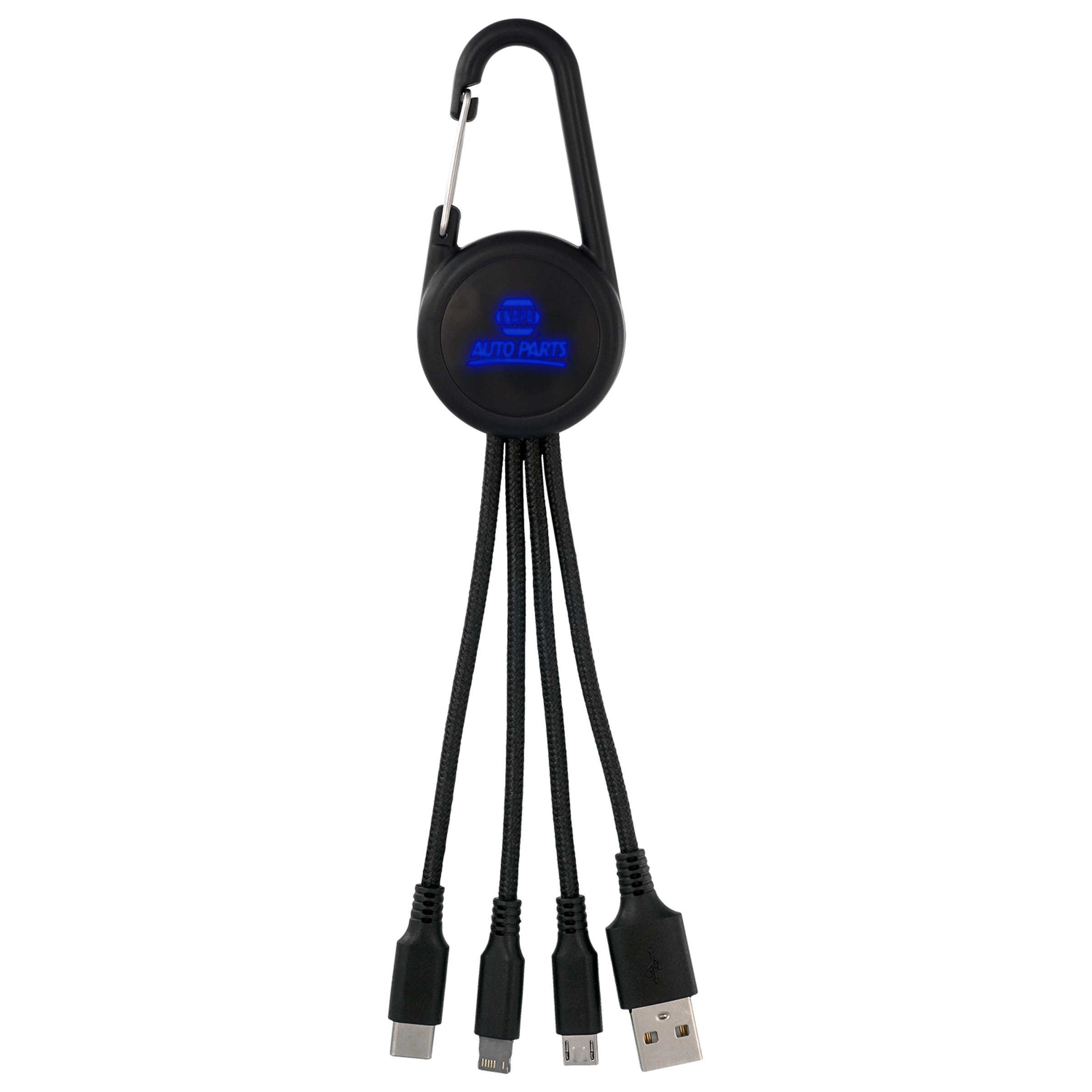 COLOR LIGHT UP 3-IN-1 CARABINER CHARGING CABLE 10