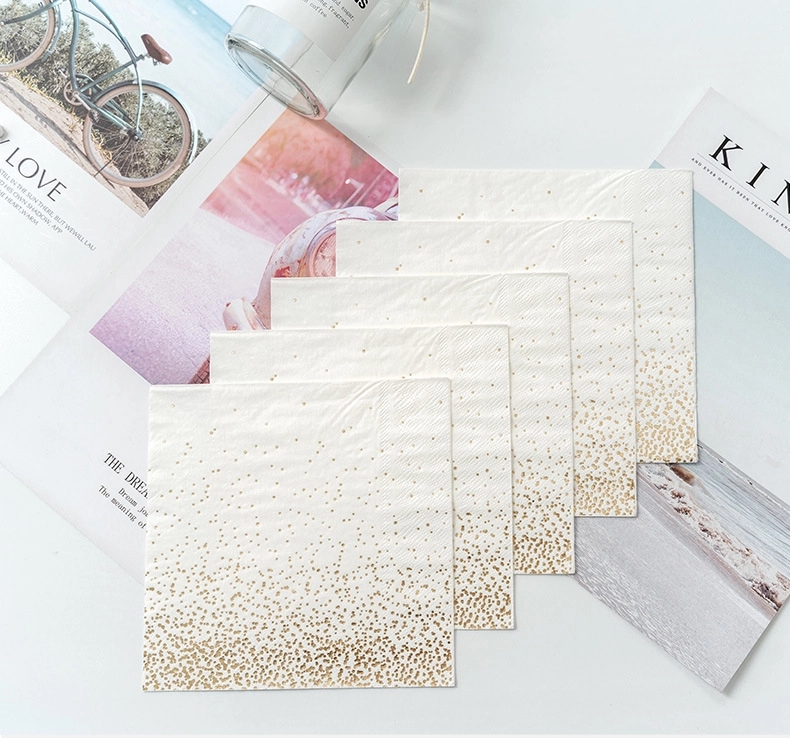 Custom Gold Dot Confetti Paper Napkins 7