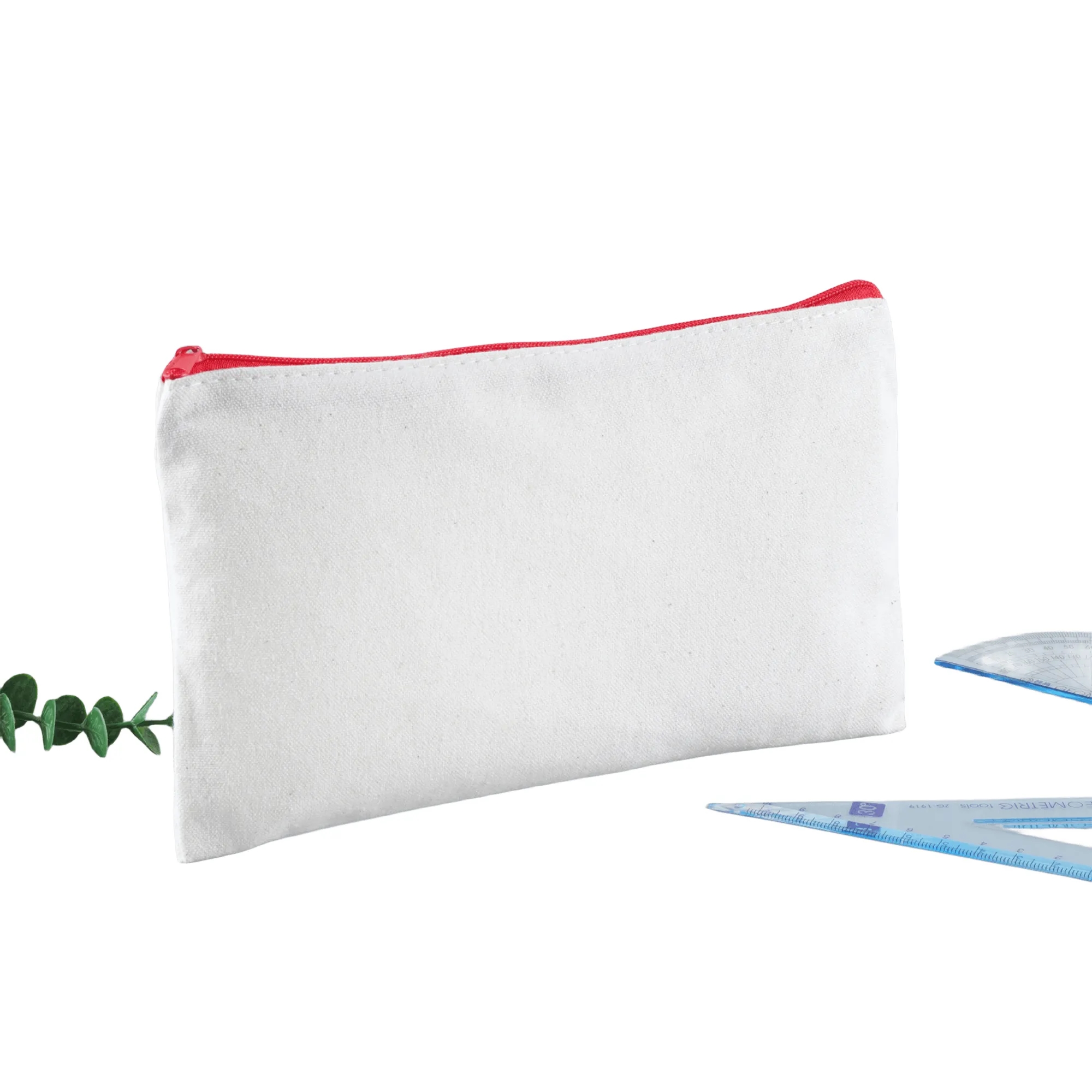 Multipurpose Canvas Color Zippered Pouch, custom tote bag with logo imprint 3