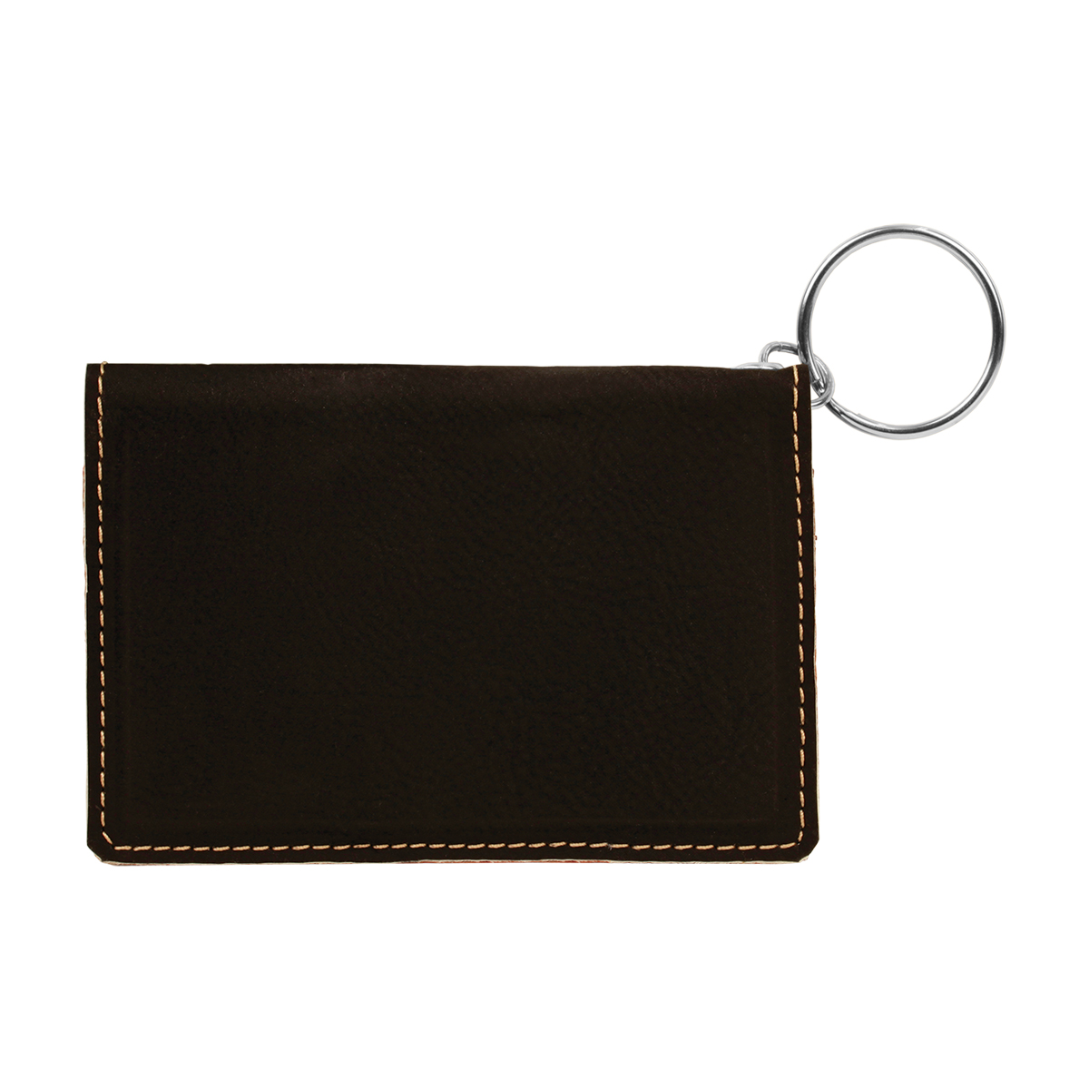 Black & Gold Leatherette Keychain ID Holder 2