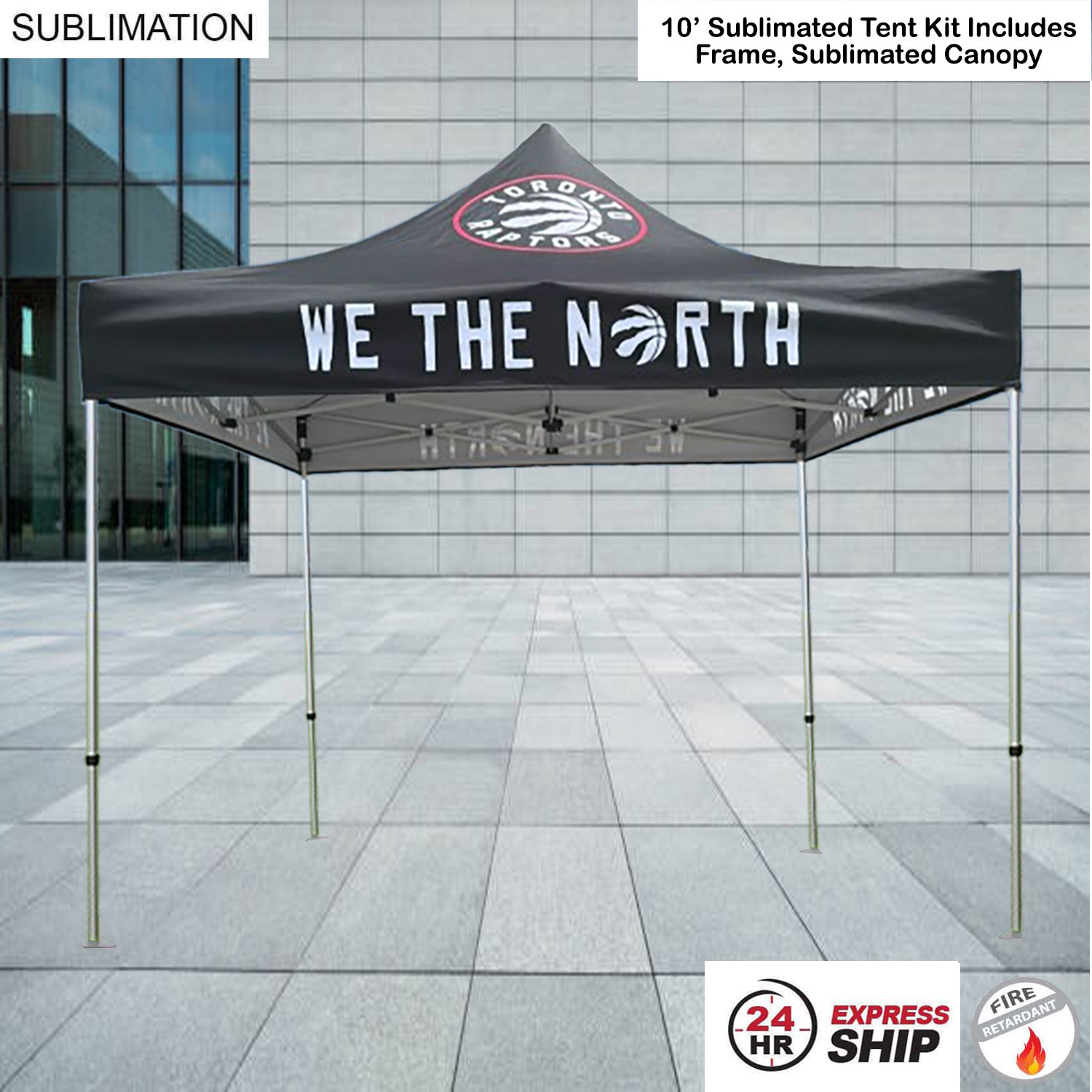 24 Hr Express Ship -10' Premium Sublimated Tent Kit, Includes Premium 40mm Frame & Canopy only 4