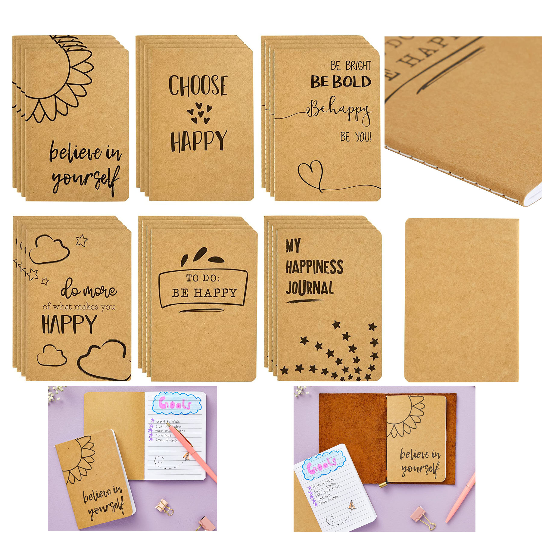4 x 5.75 Ineches Lined Kraft Paper Notebook 1