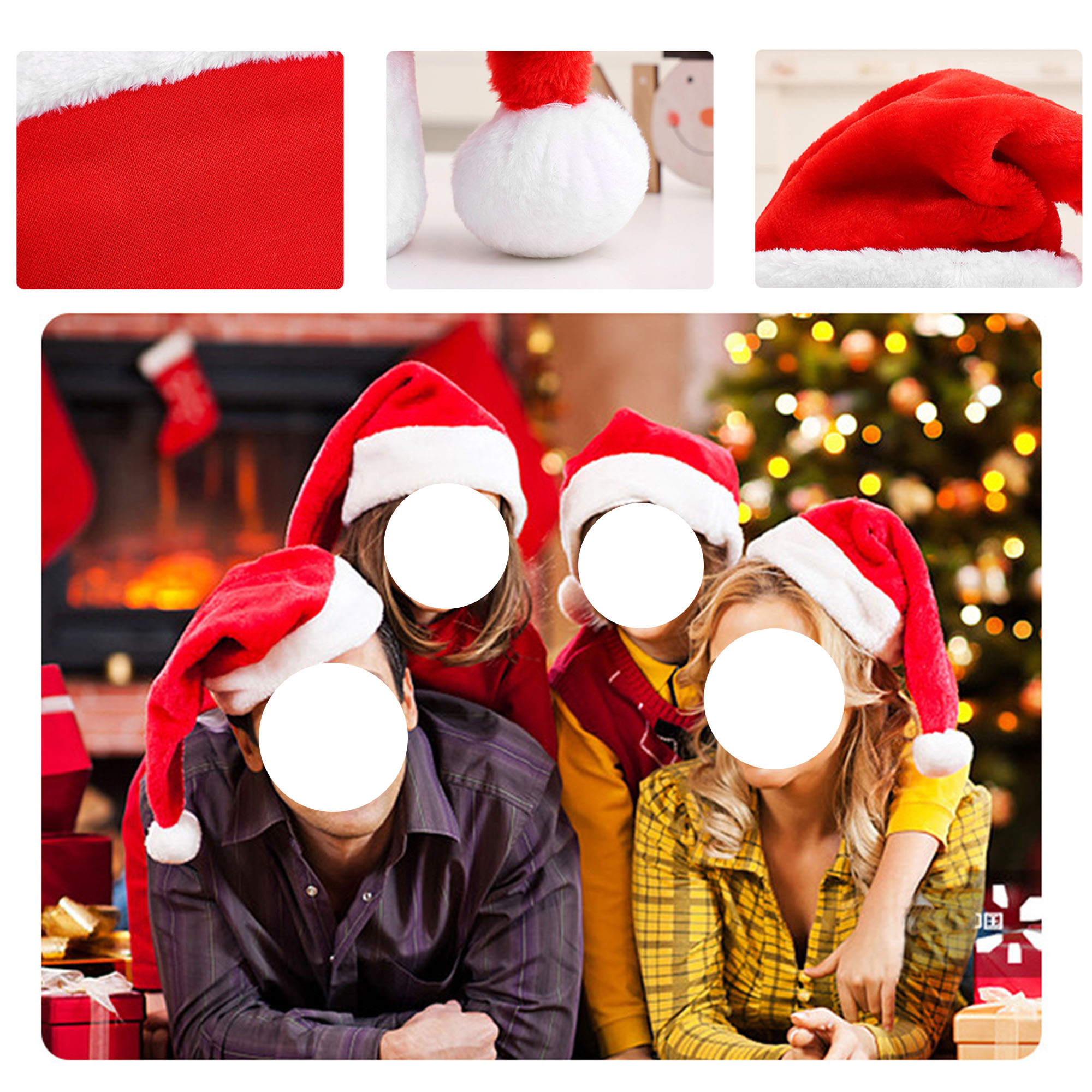 Christmas Santa Hat Plush Holiday Accessory 3