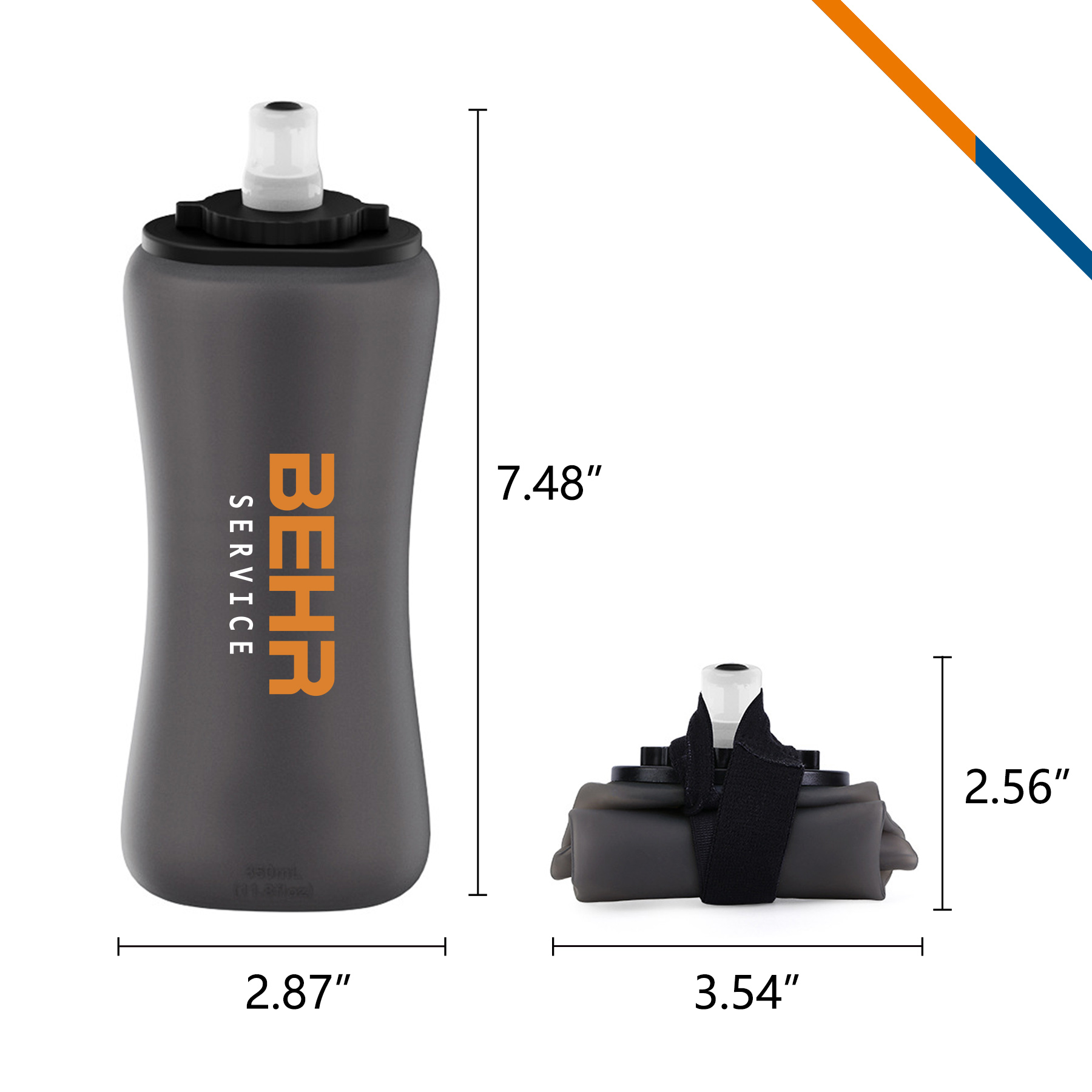 Tovin Collapsible Silicone Water Bottle - 12 OZ. 5