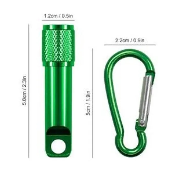 Aluminum LED Flashlight with carabiners 2