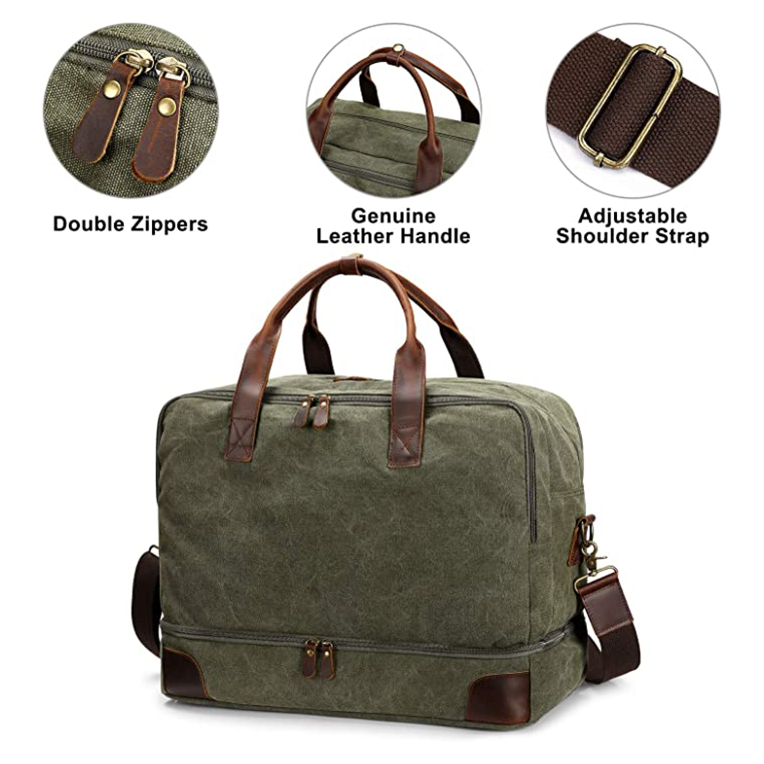 Overnight Bag With Shoes Laptop Compartment 3