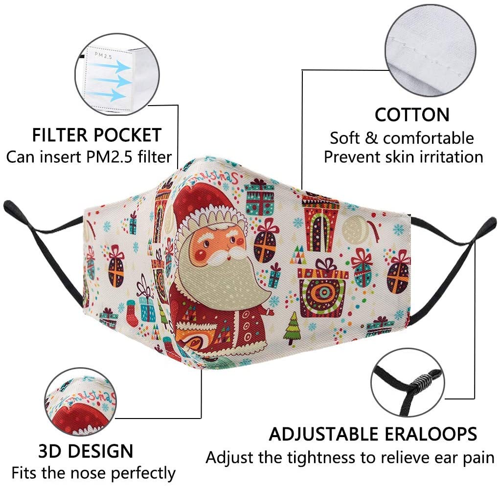 HolidayShield 5-Pack PM2.5 Reusable Masks 1