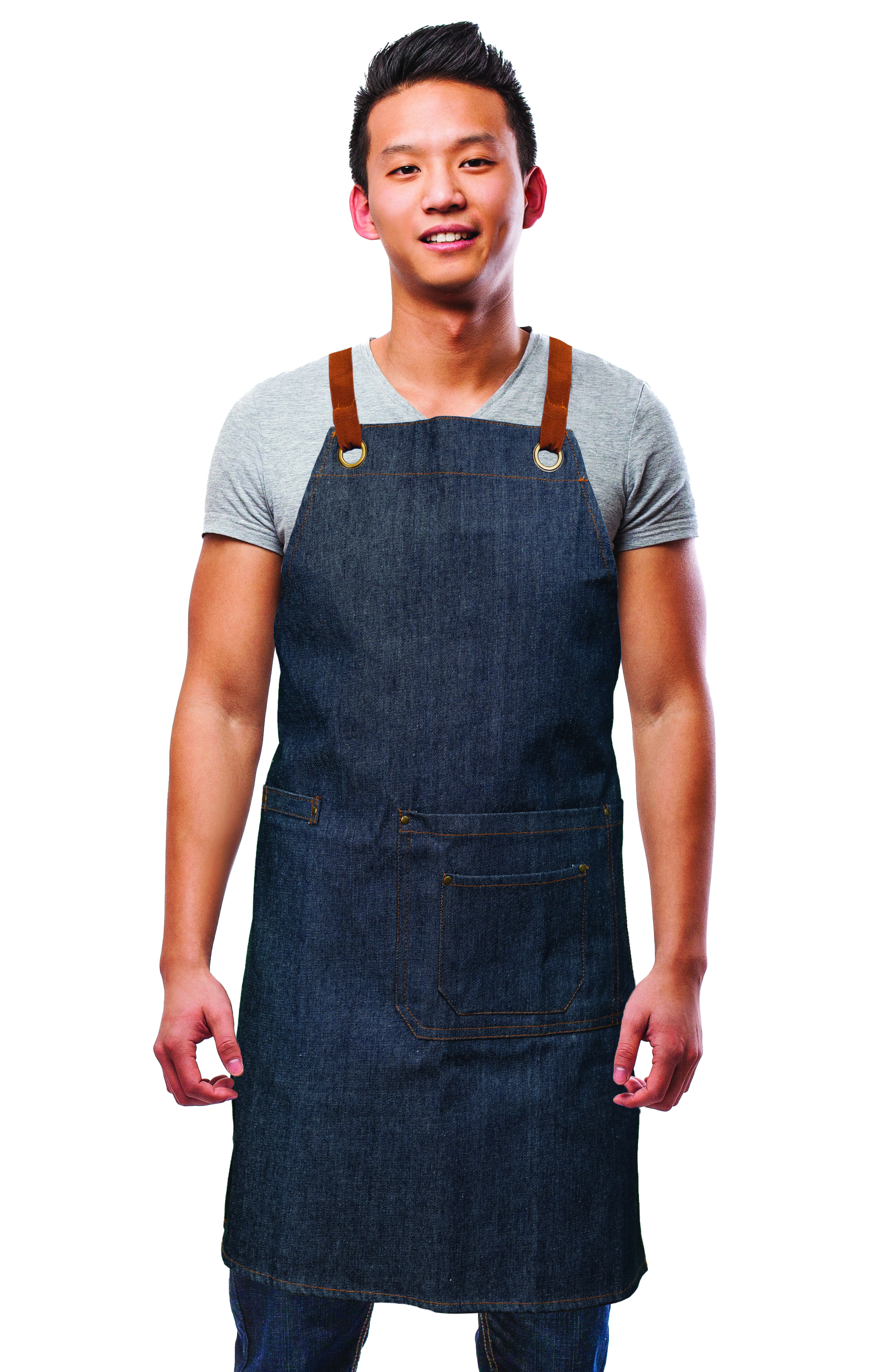 NEW Kitch Style Bib Apron - Denim with Grommets