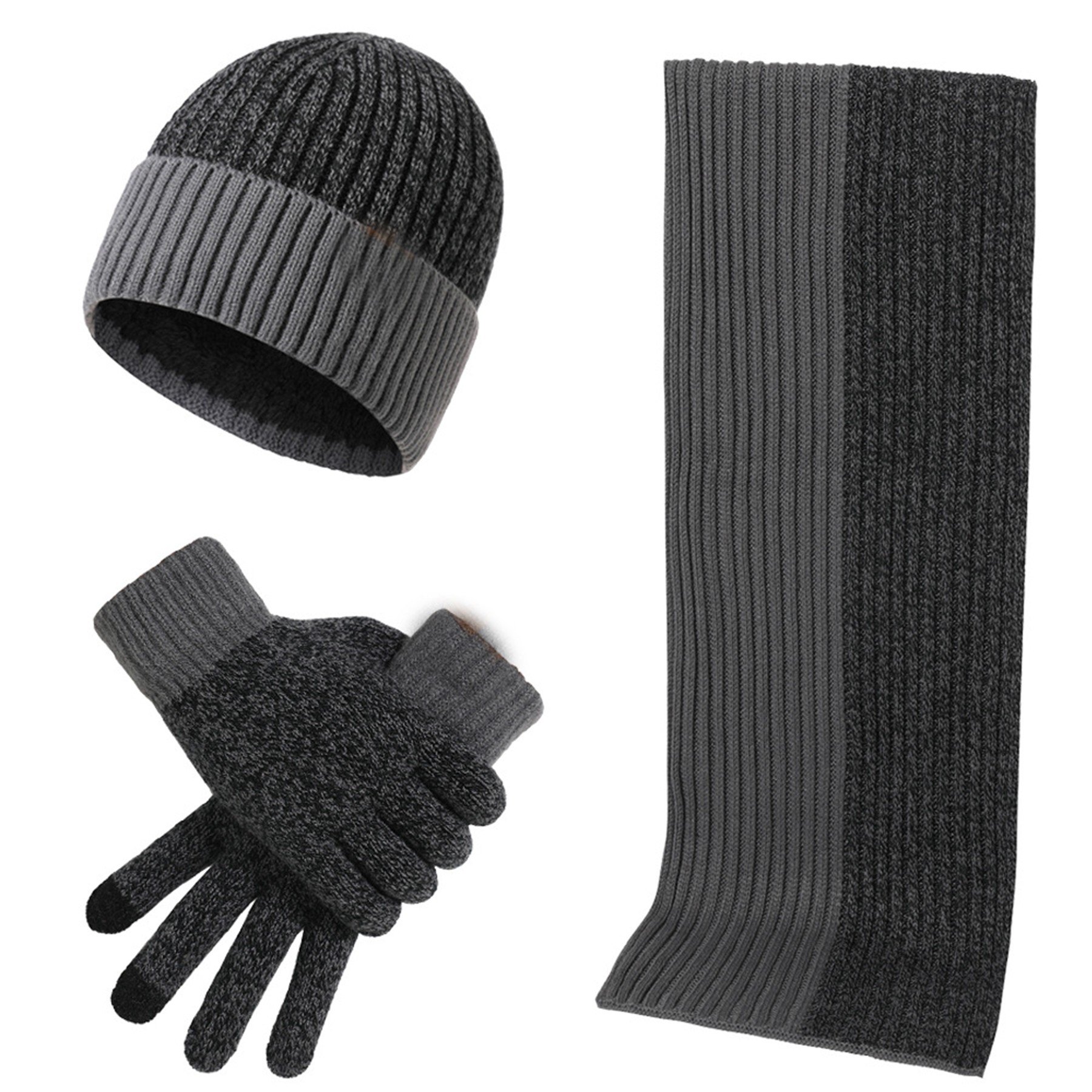3PCS Color Matching Scarf Gloves Hat 6