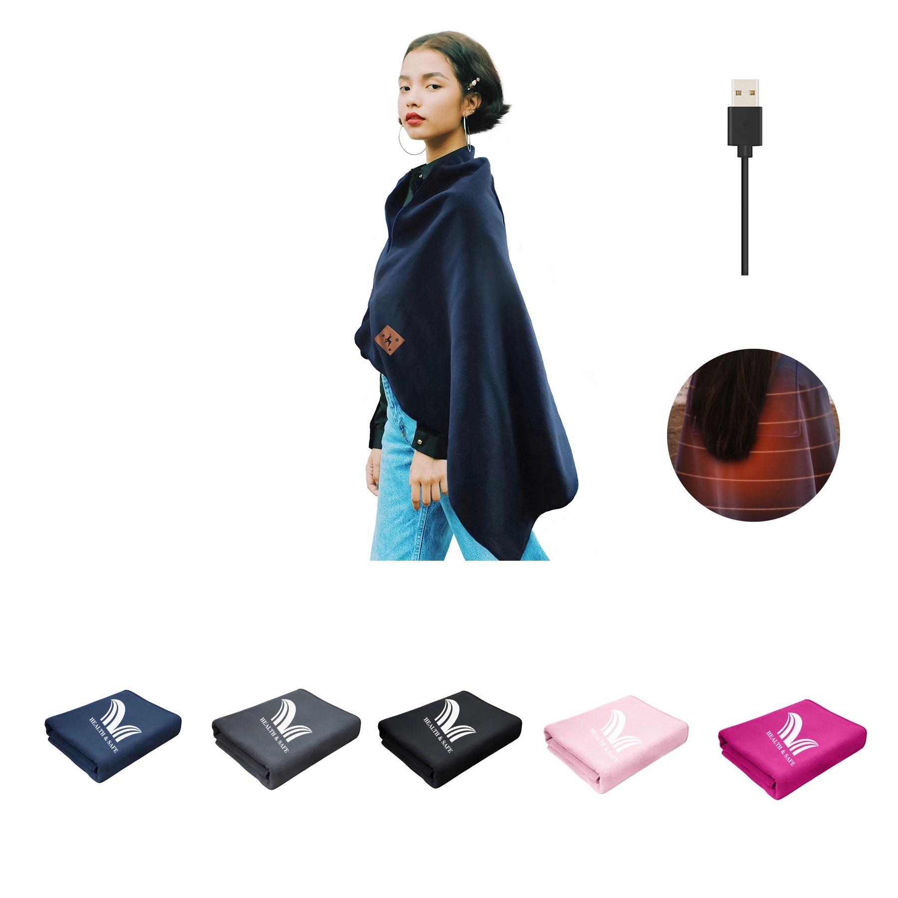Soft Electric Blanket Heated Throw Poncho Wrap 3
