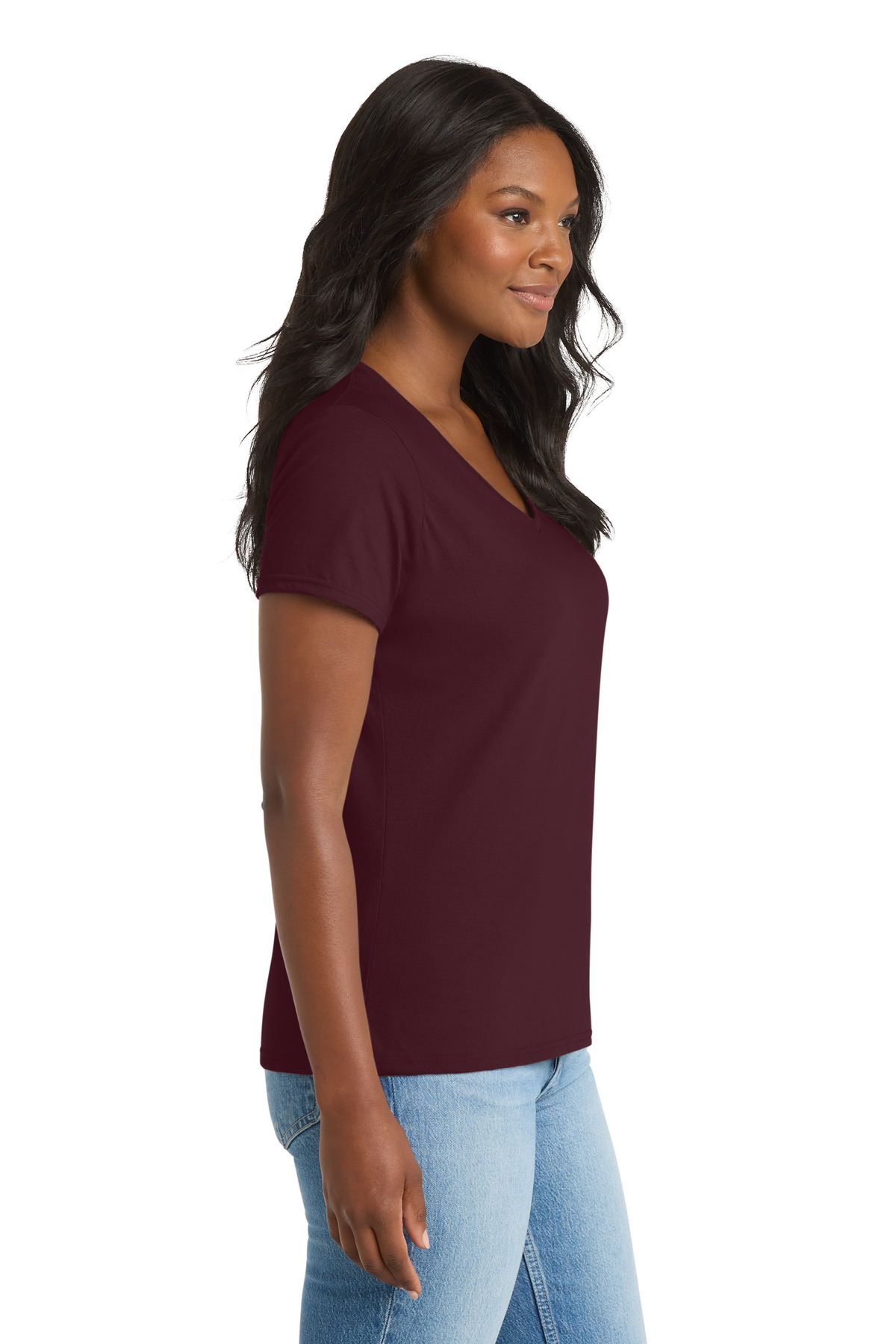 Port & Co Women's Performance Blend V-Neck Tee. LPC381V 63