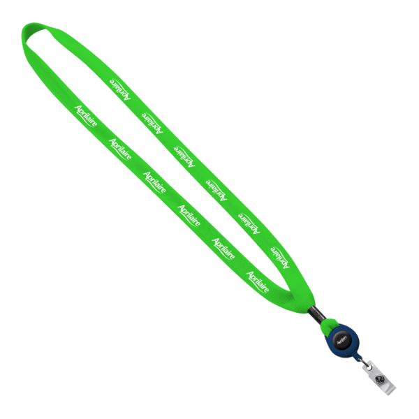 5/8" New Polyester "Shoelace" Lanyard with Retractable Badge Reel 97