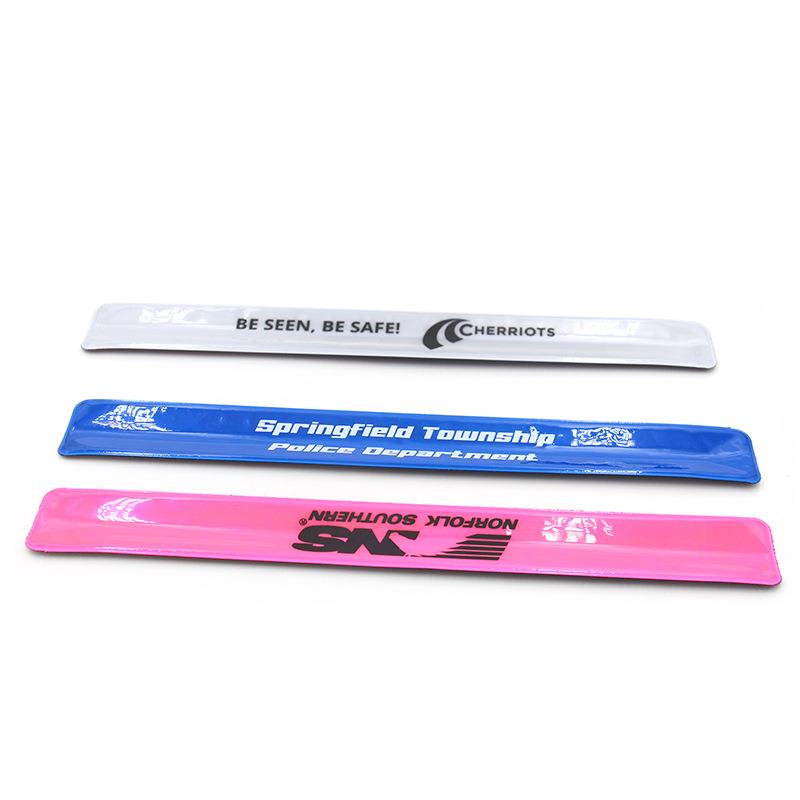 Custom Logo Fun Toy Promotional Reflective PVC Slap Band 3