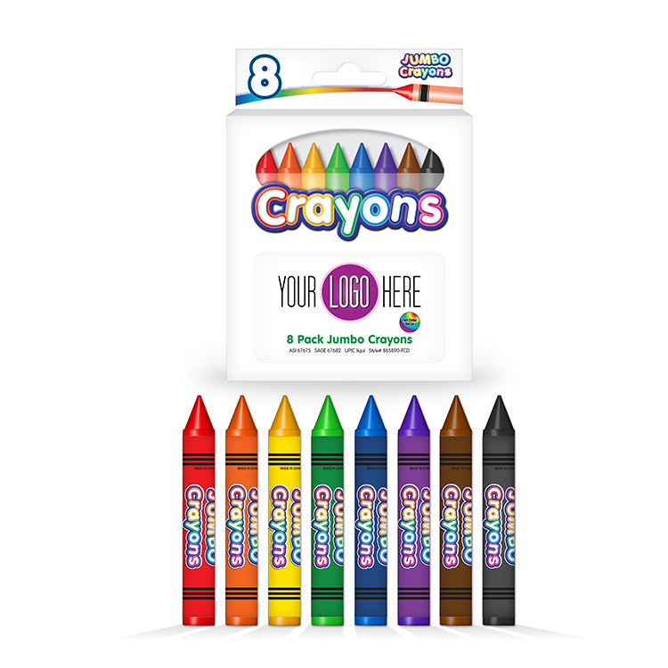 8 Pack Jumbo Crayon Box with Full Color Decal