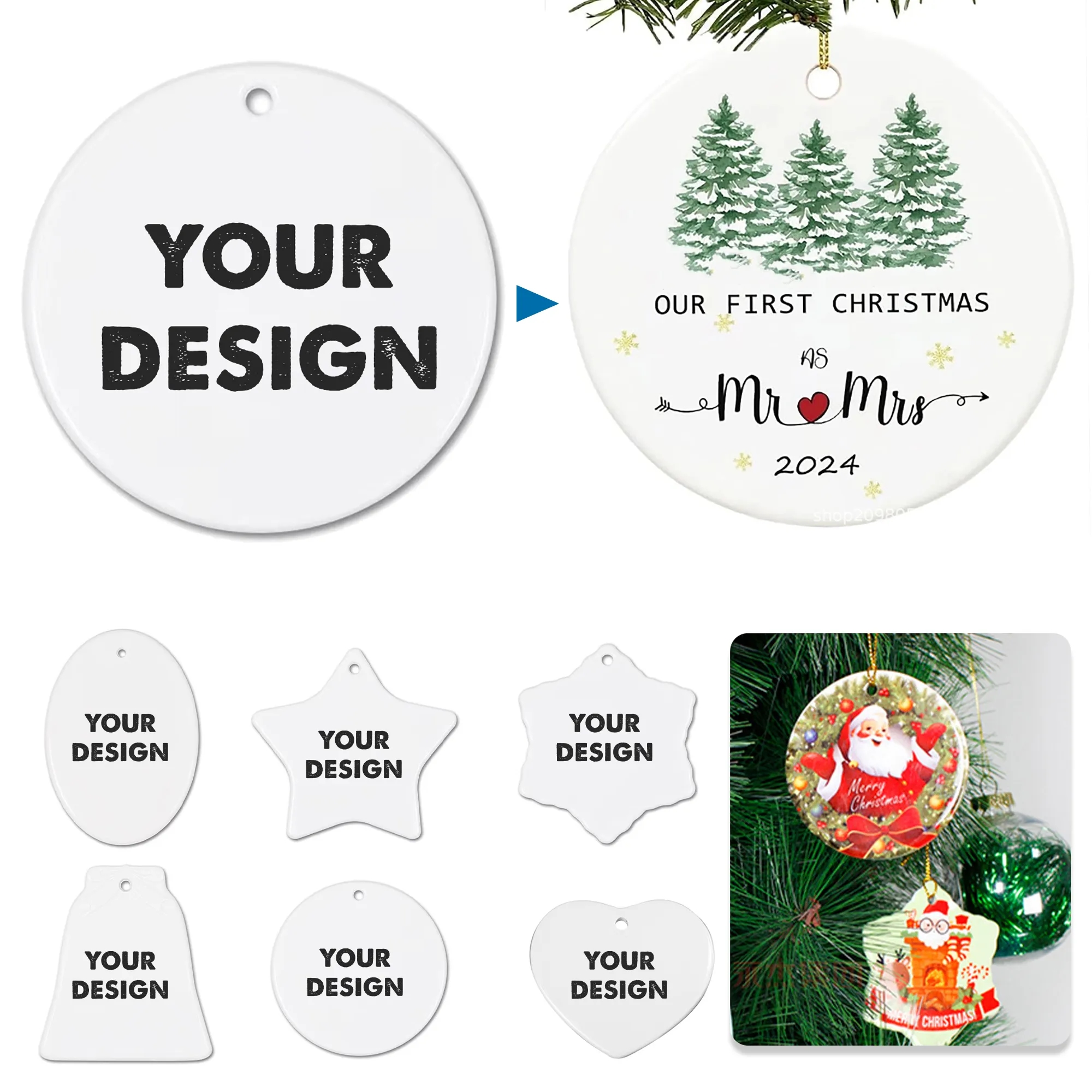 3" Custom Ceramic Ornaments