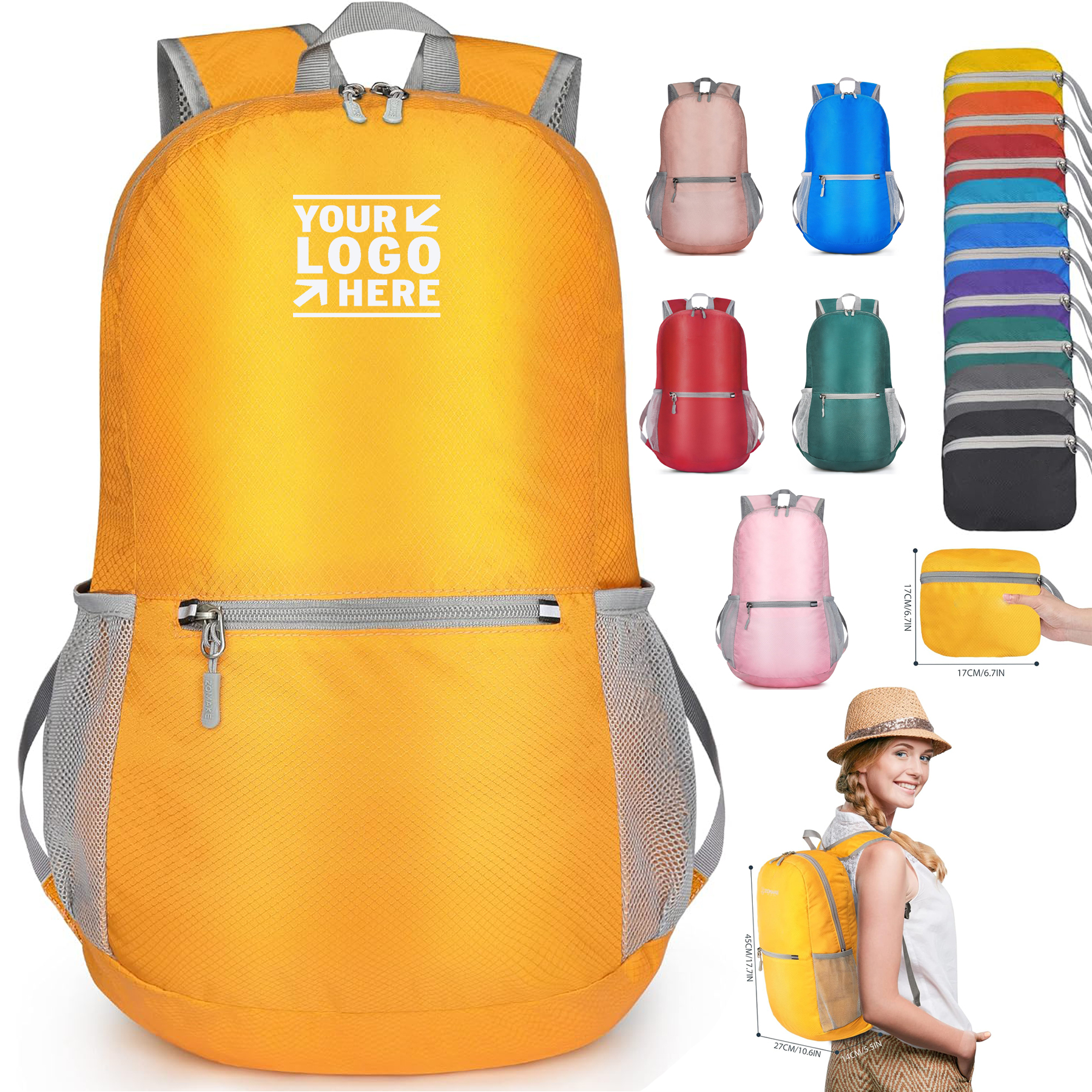 Women Men 20L Ultra Lightweight Hiking Packable Small Backpack Water Resistant Daypack
 2
