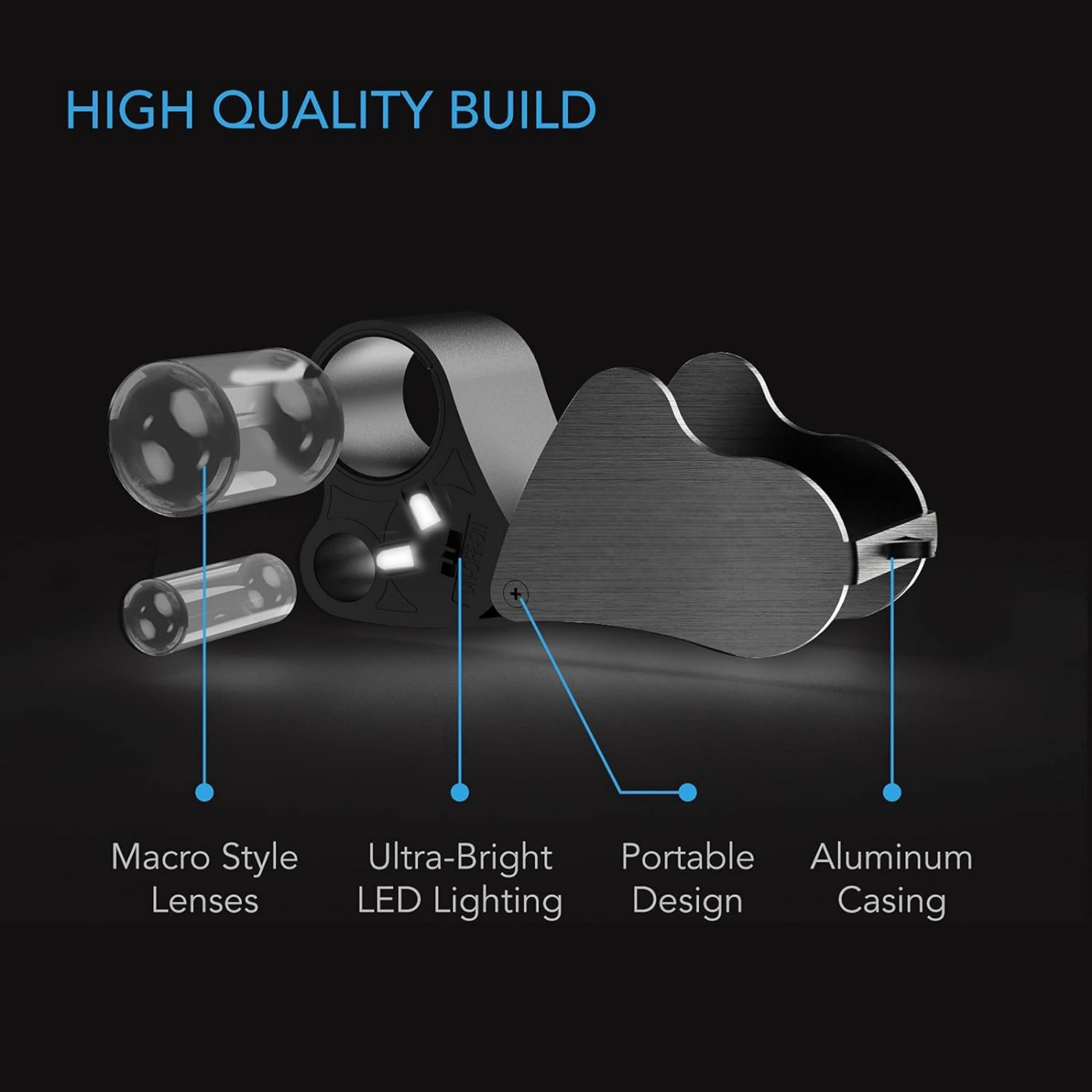 30X 60X Jewelers Magnifier With UV Black Light And Bright LED Light 1