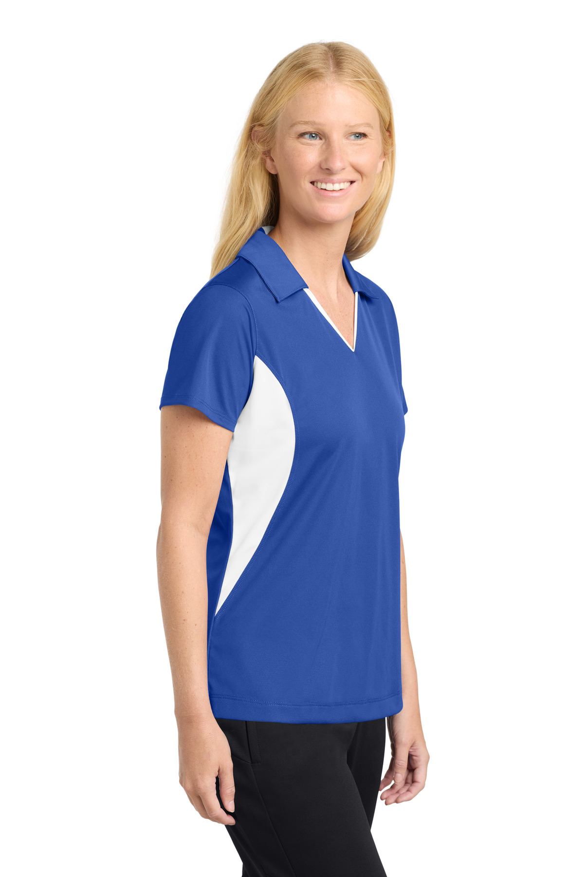 Sport-Tek Women's Side Blocked Micropique Sport-Wick Polo. LST655 5