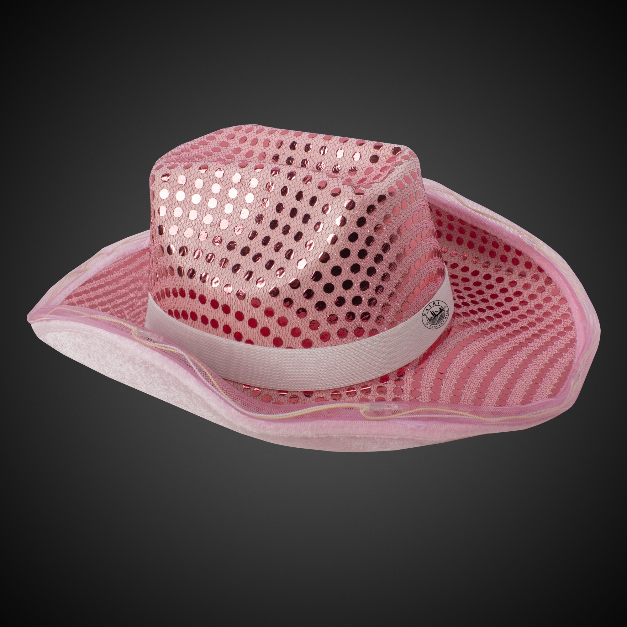 PINK SEQUIN LED COWBOY HAT(Blank) 1