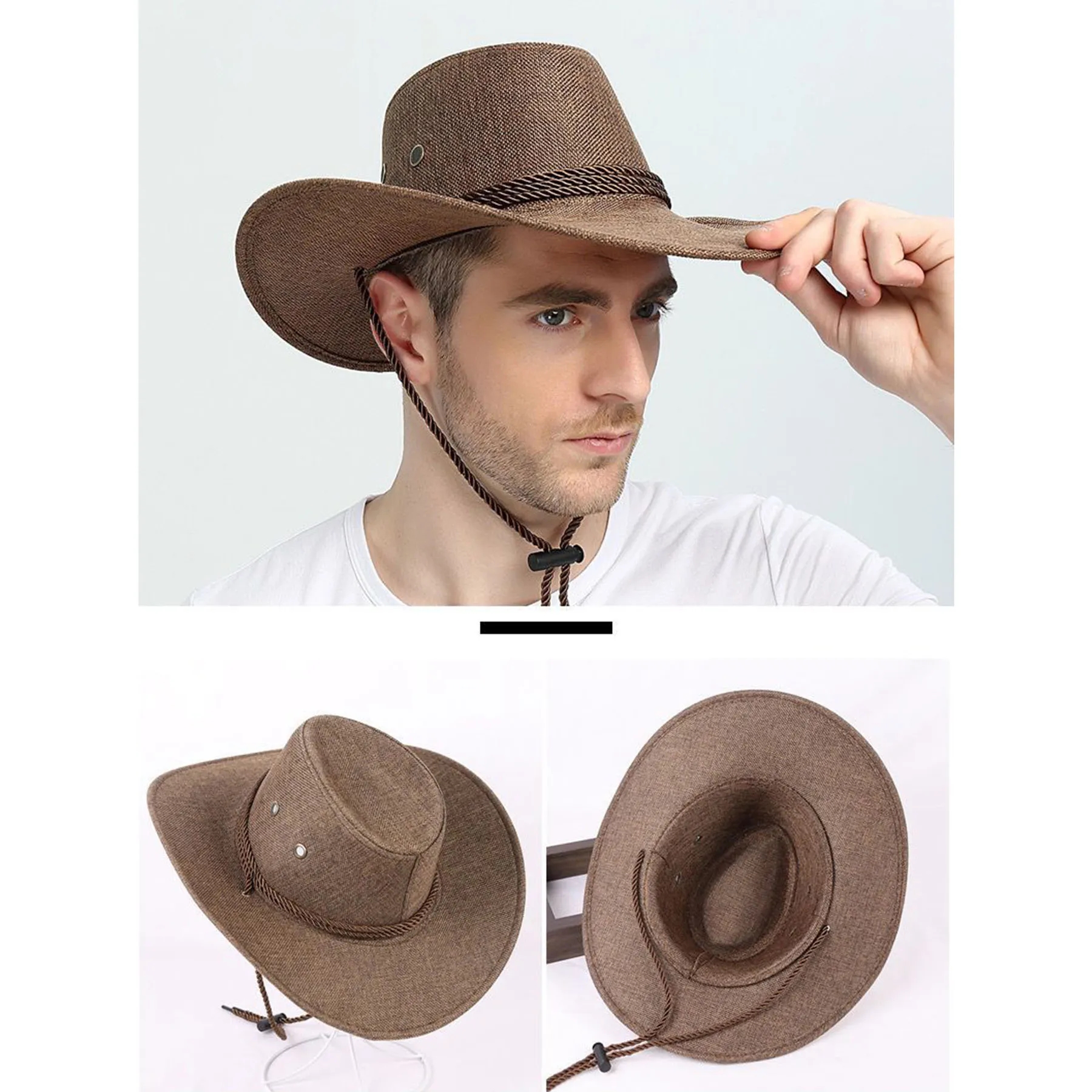 Summer Linen Style Cowboy Hat 10