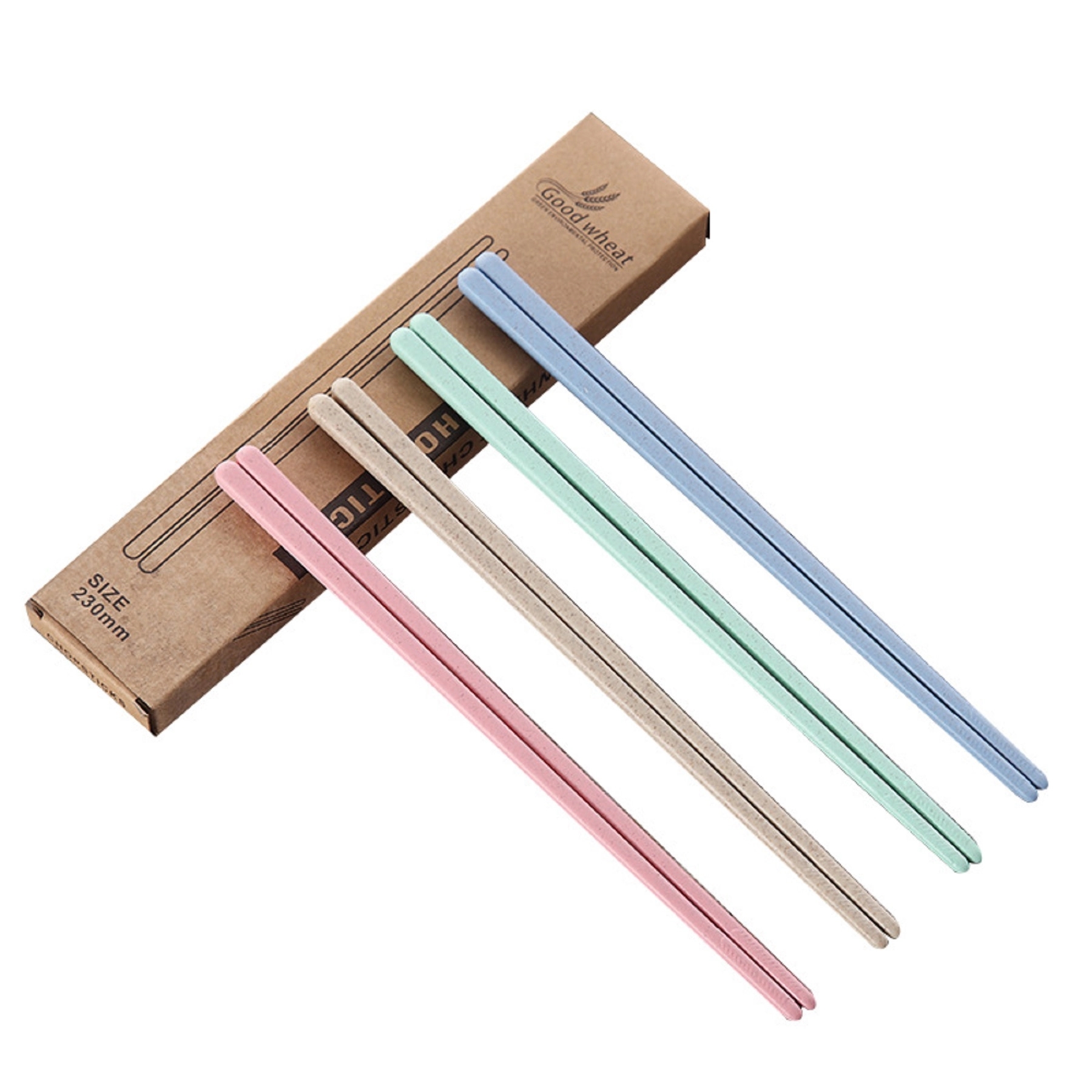 4-Pairs Reusable Wheat Straw Chopsticks Set 3