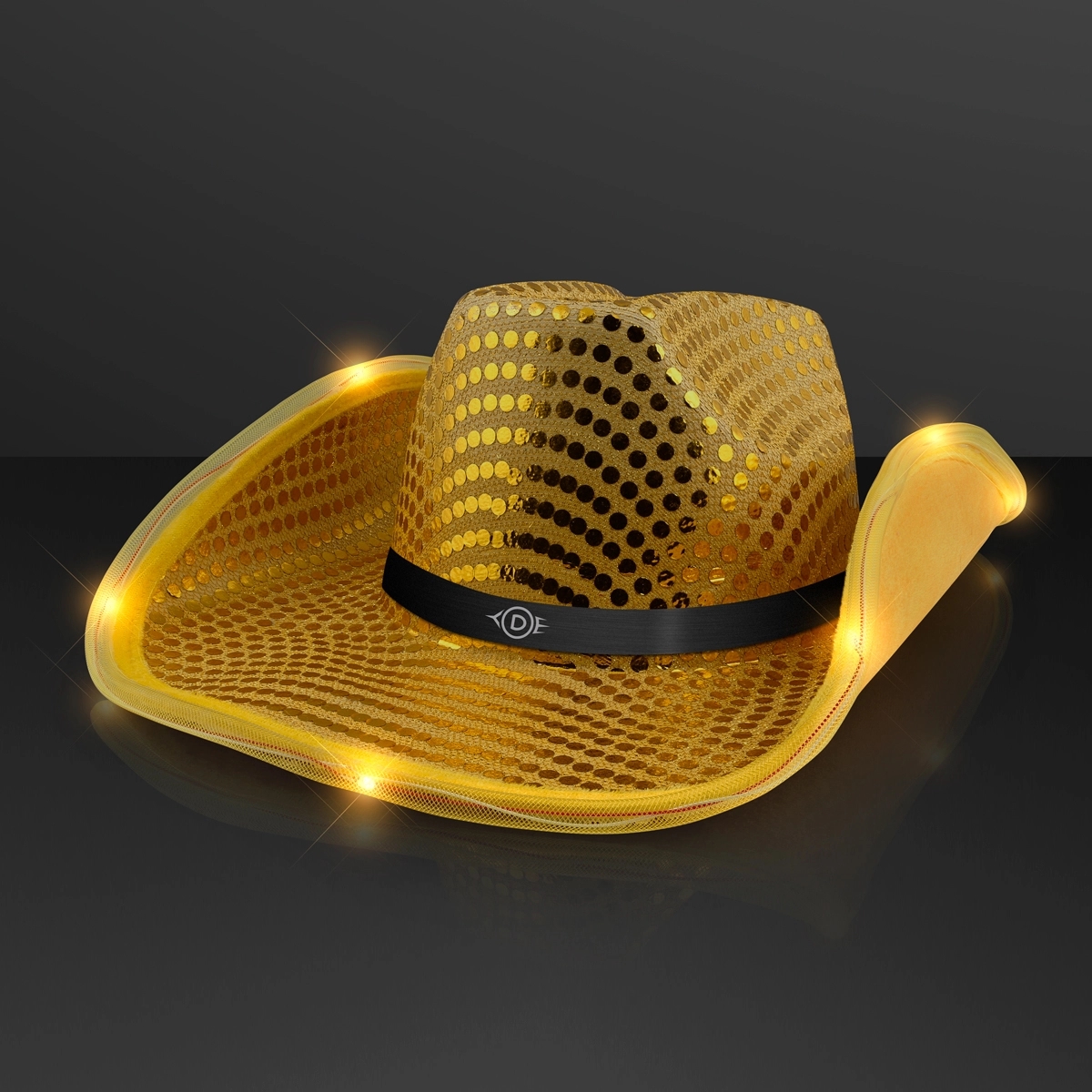Sequin Cowboy Hat with Black Band 12