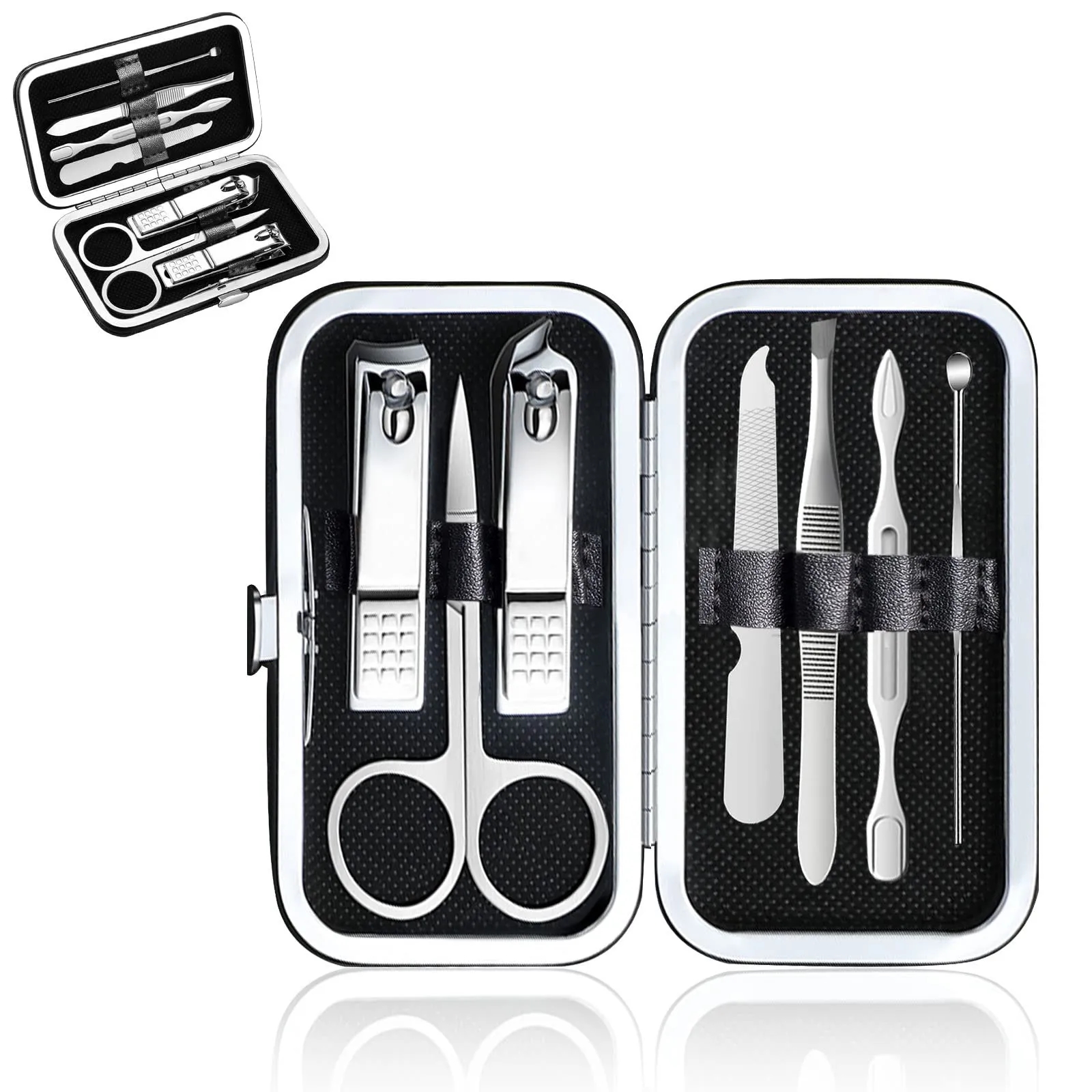 MOQ 20 PCS 7in 1Staiiless Seel Nail Clipper Set Manicure Kit 2