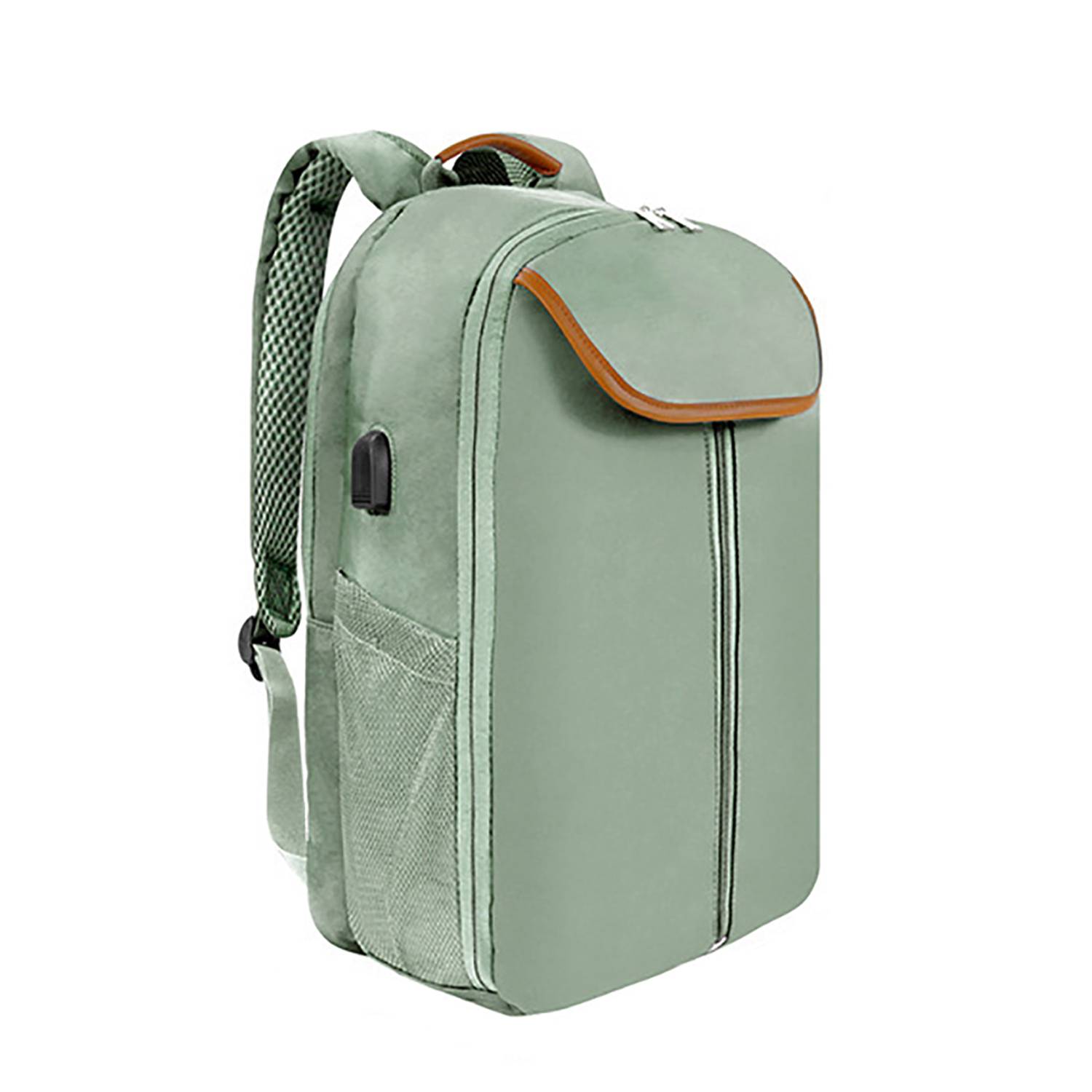Double Zipper Nylon Backpack w/ USB Port 7