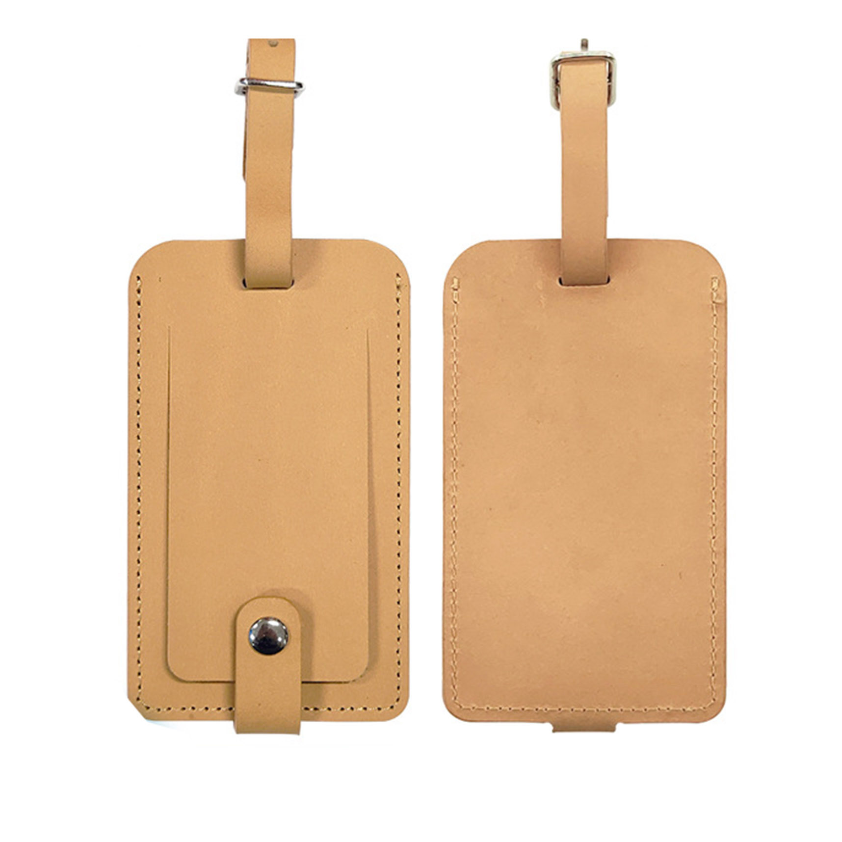 Genuine Leather Luggage Tags with Snap 6