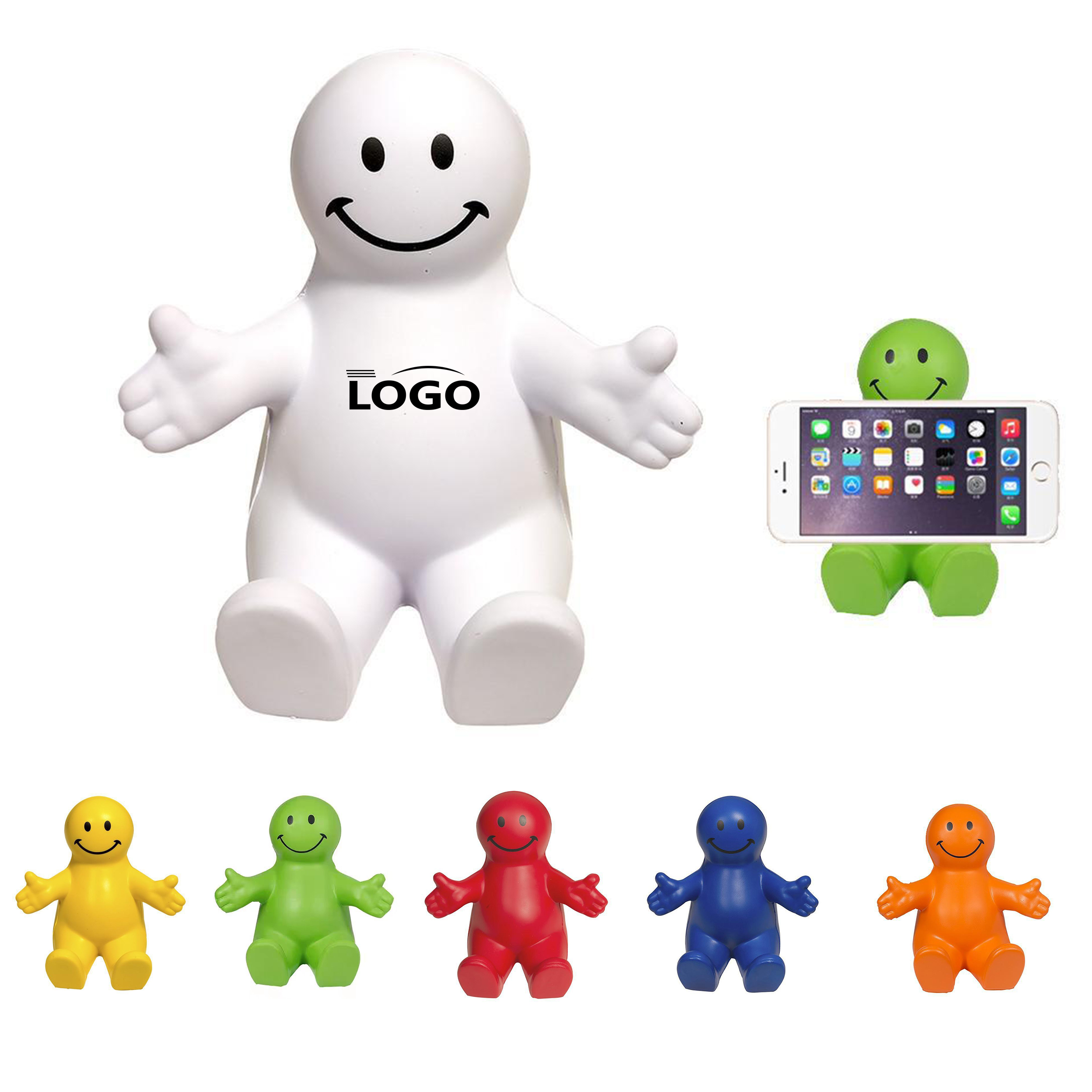 Fun Smiley PU Phone Holder for Office Desk 2