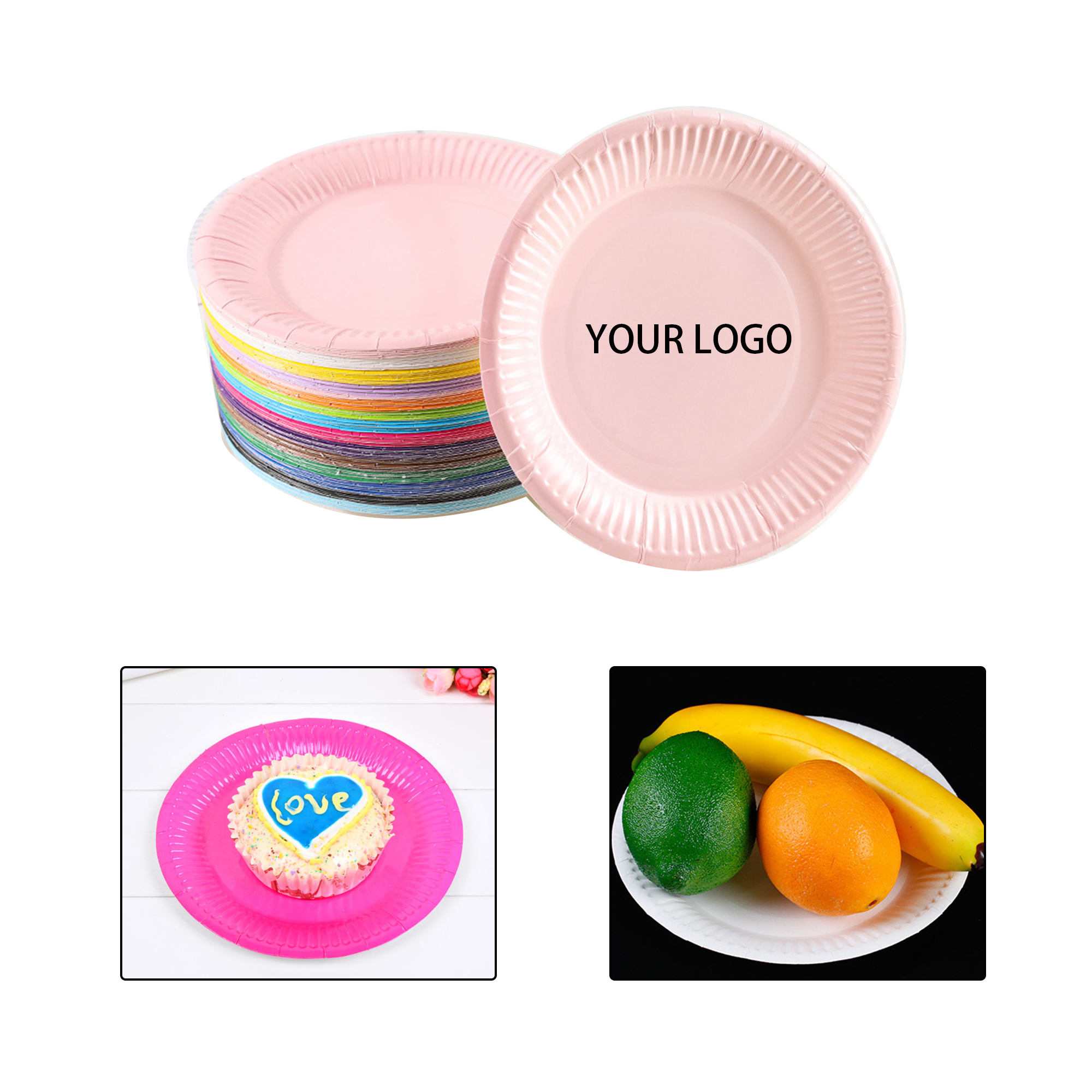 MOQ:1000pcs Custom Printed Paper Plates 3