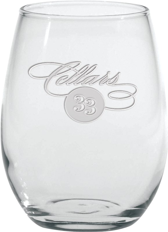 9 oz. Stemless White Wine - Deep Etched 2