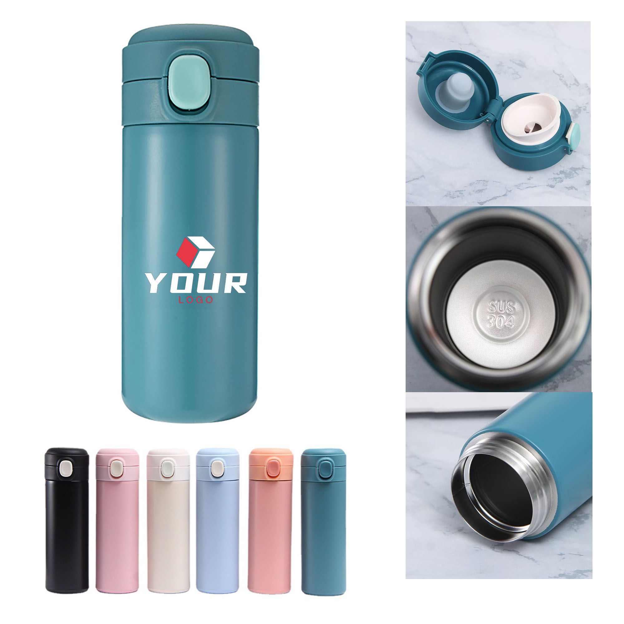 One-Click Pop-Up Lid Insulated Tumbler 2
