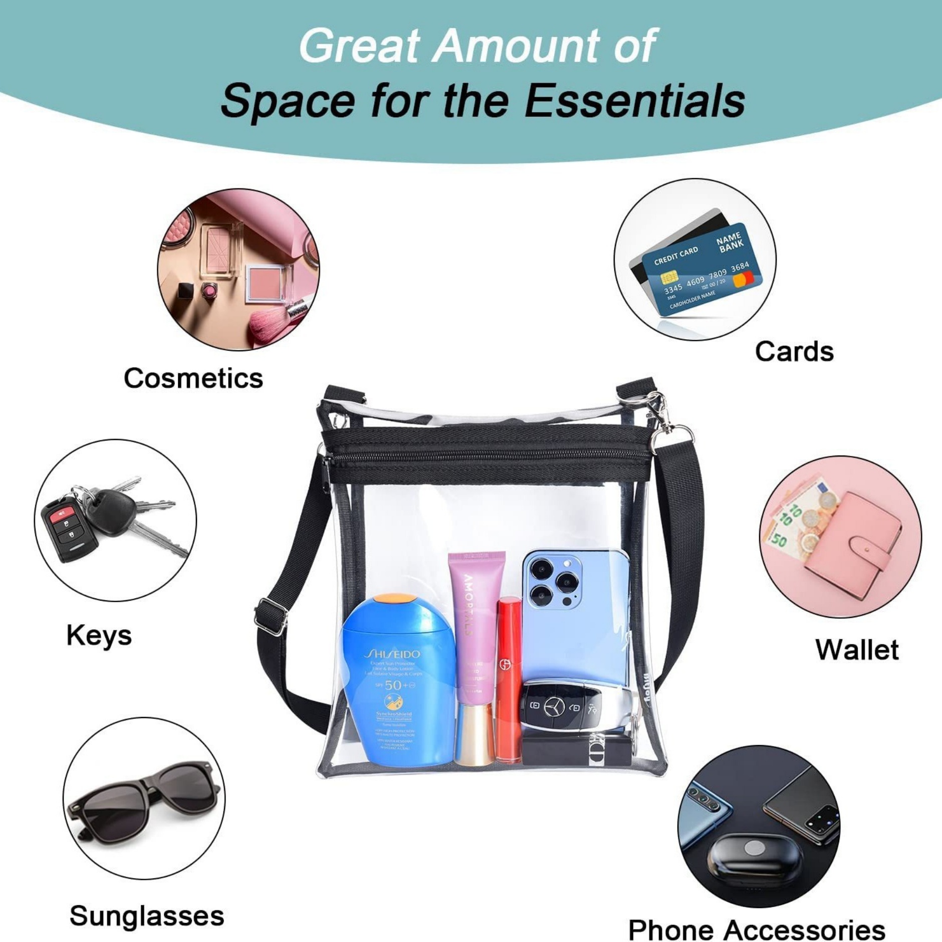 Stadium Approved TPU Clear Crossbody Bag 3
