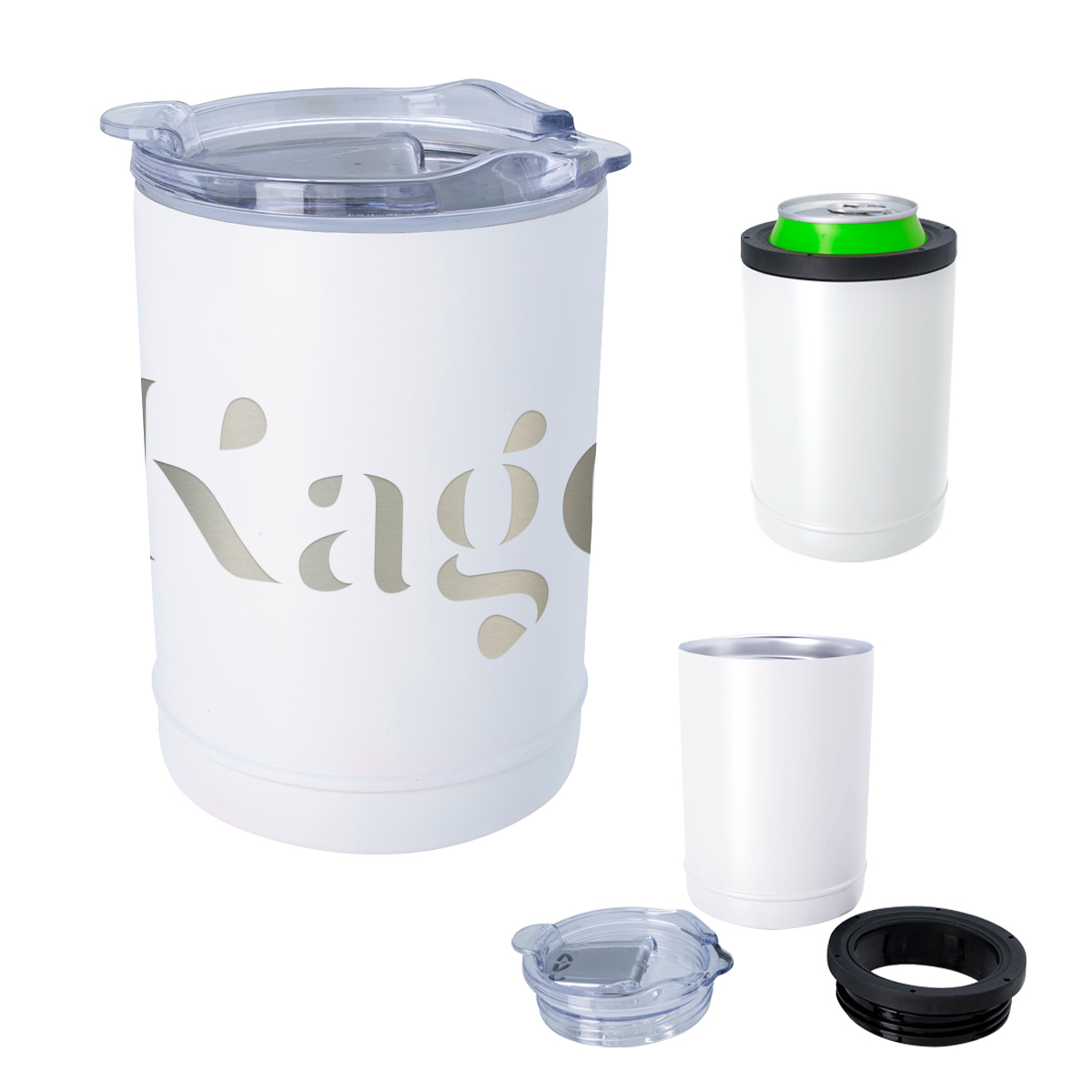 2-In-1 Full Laser Copper Insulated Beverage Holder and Tumbler 1