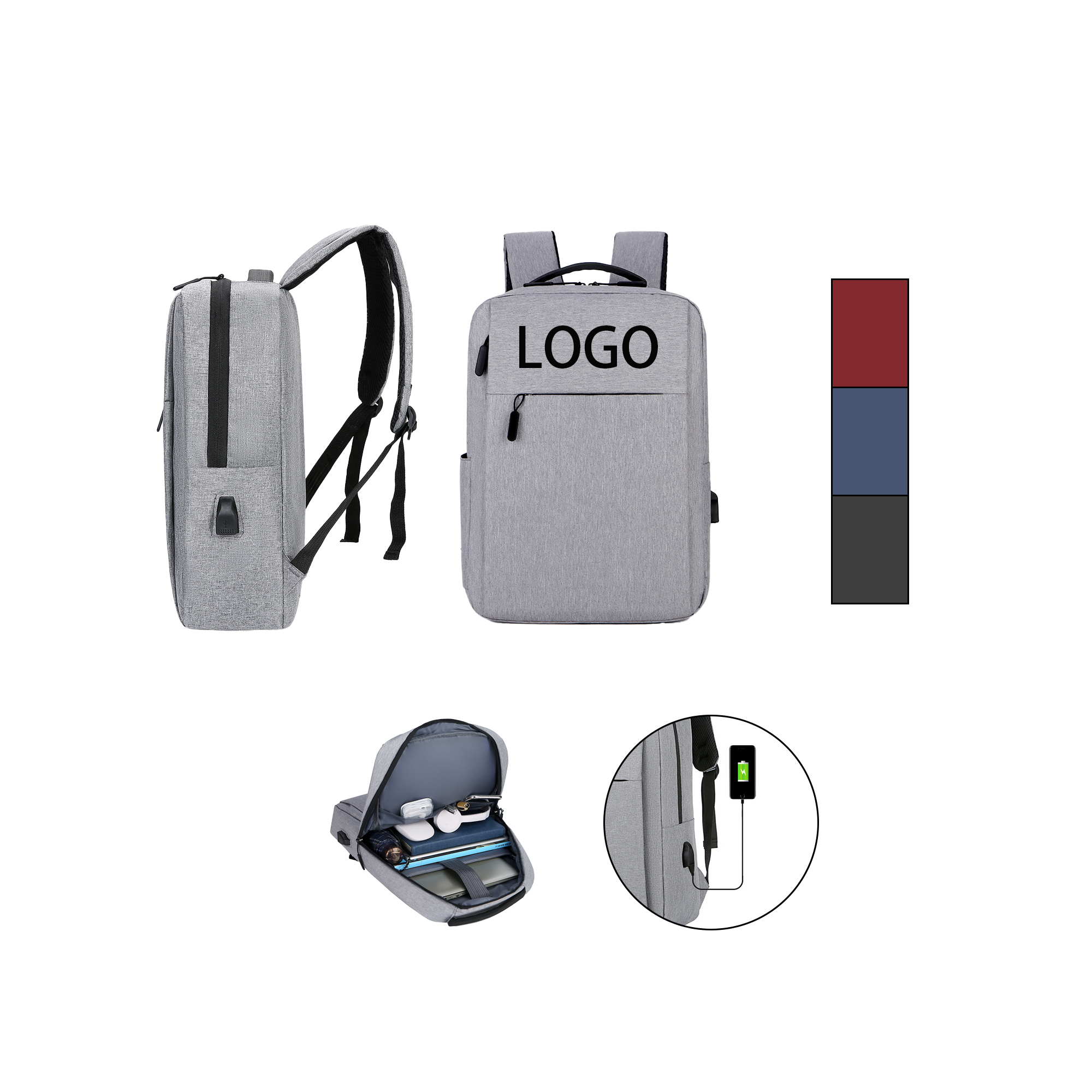 14 Inch Laptop Backpack with USB 3