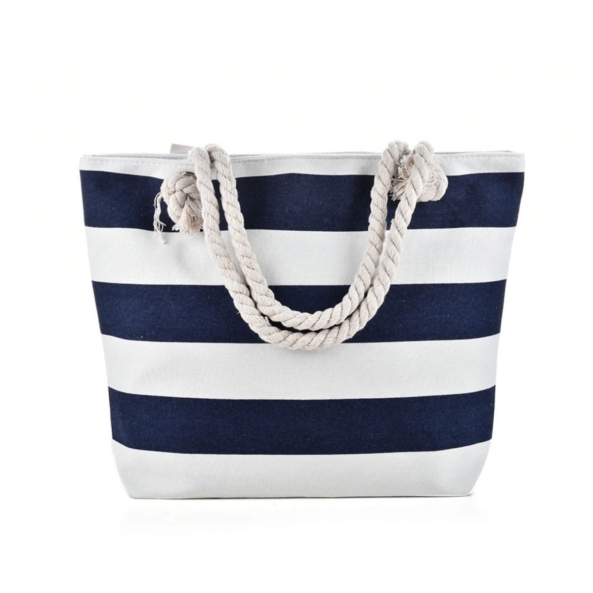 Canvas Striped Beach Bag, custom tote bag with logo imprint 2