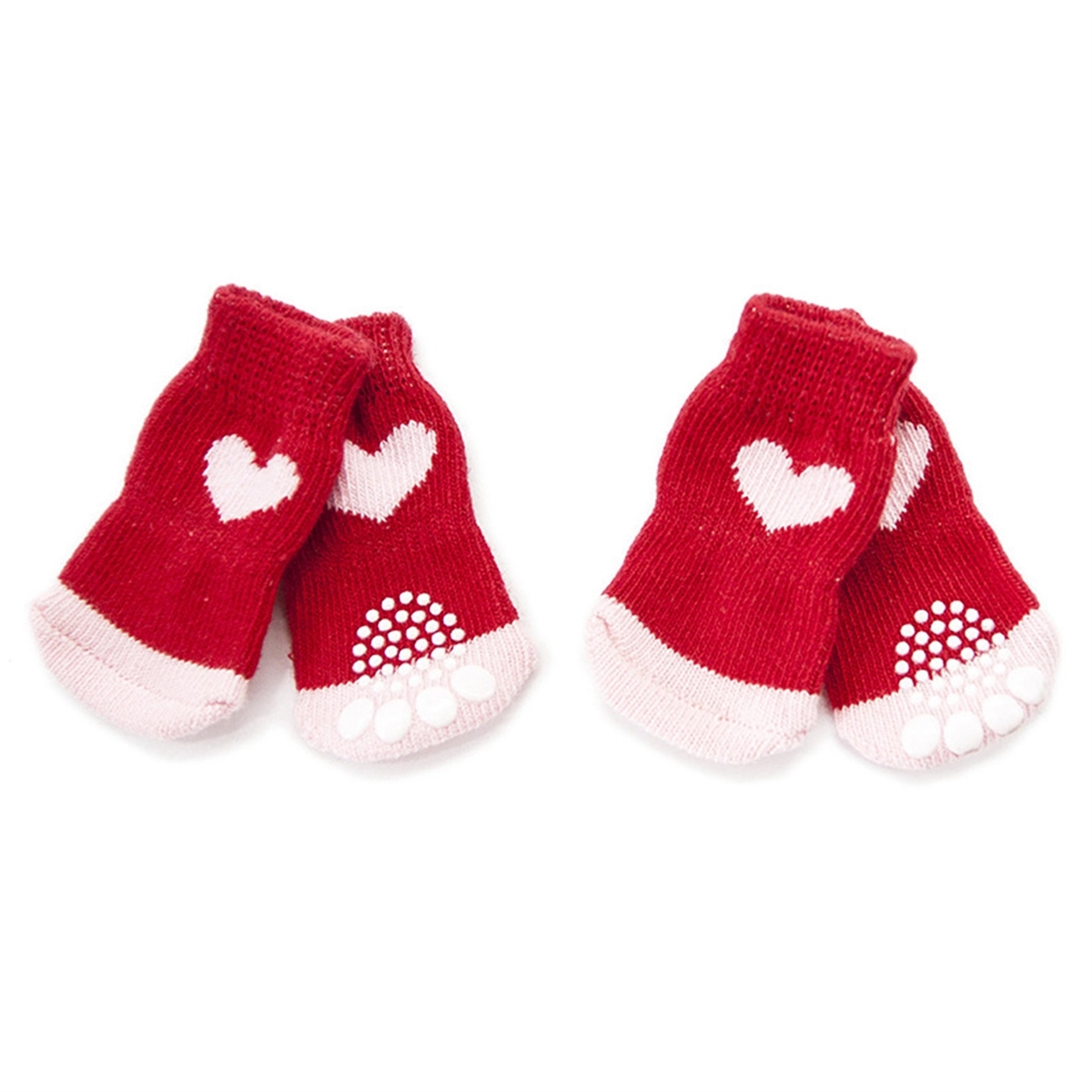 4 Pack Pet Anti-Slip Knit Dog Socks for Indoor Wear 1