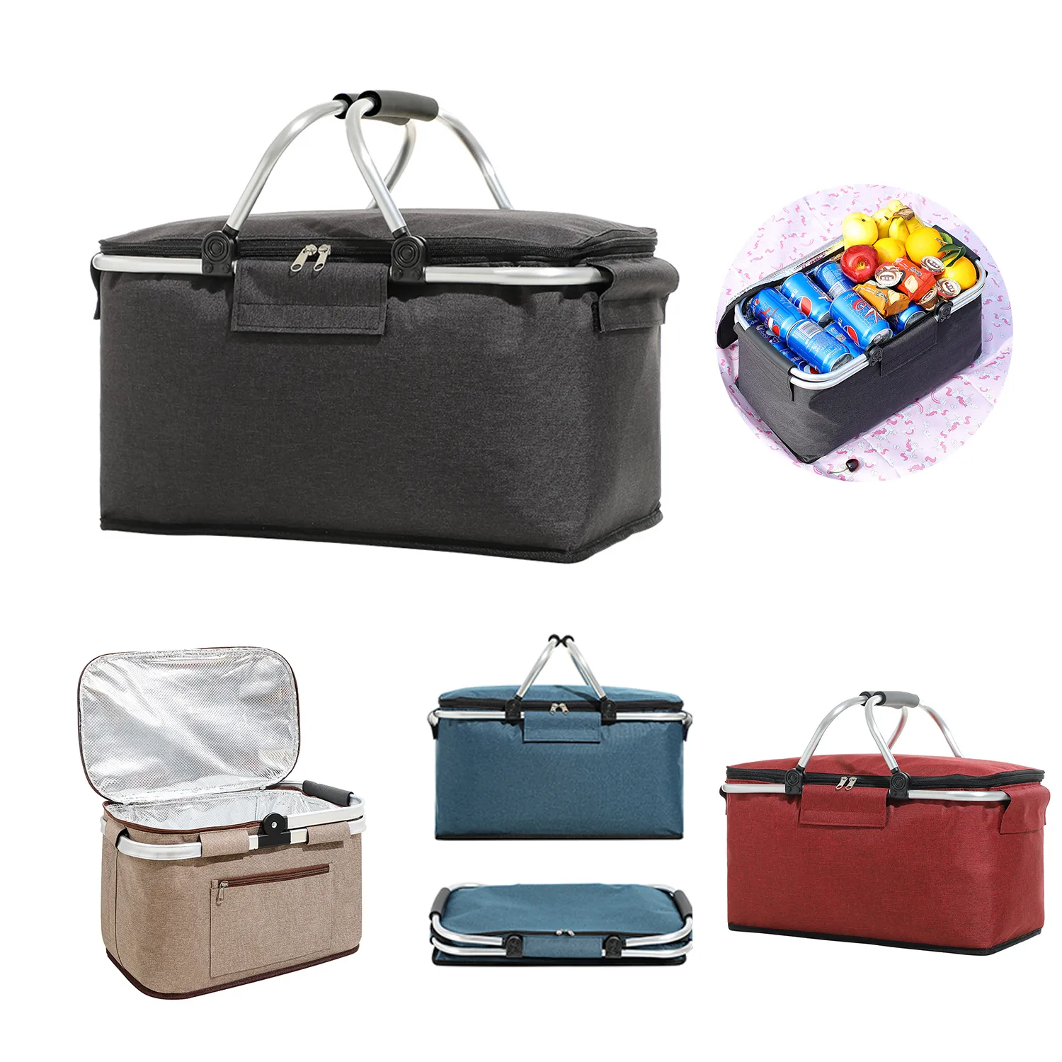 18L Foldable Insulated Picnic Basket 1
